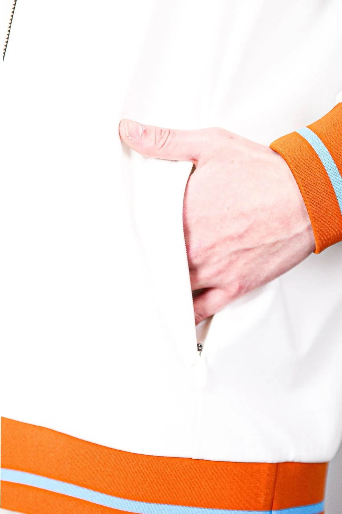 Isaora Logolu Şerit Detaylı Regular Fit Kolej Yaka Erkek Sweat ISR8111 100 BEYAZ - 11