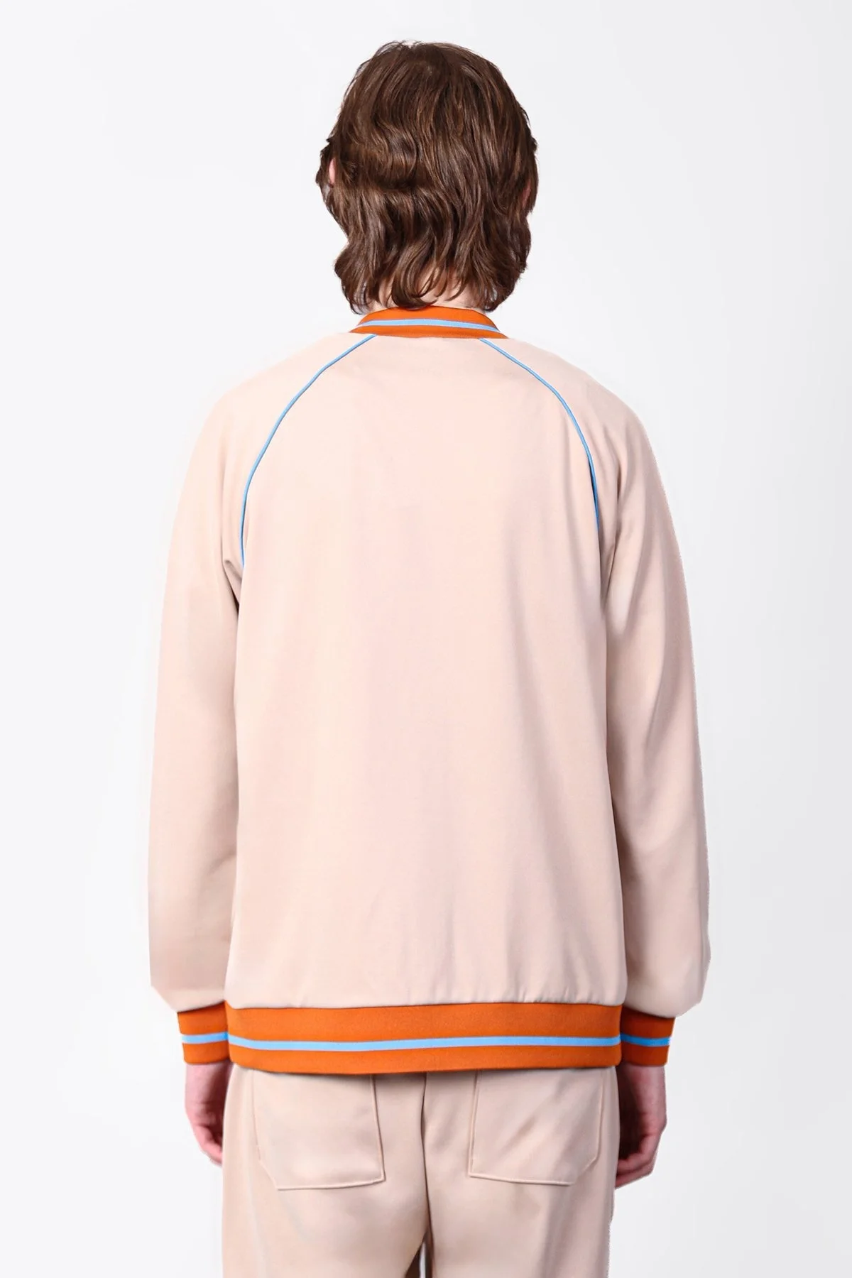 Isaora Logolu Şerit Detaylı Regular Fit Kolej Yaka Erkek Sweat ISR8111 BEG BEJ - 9