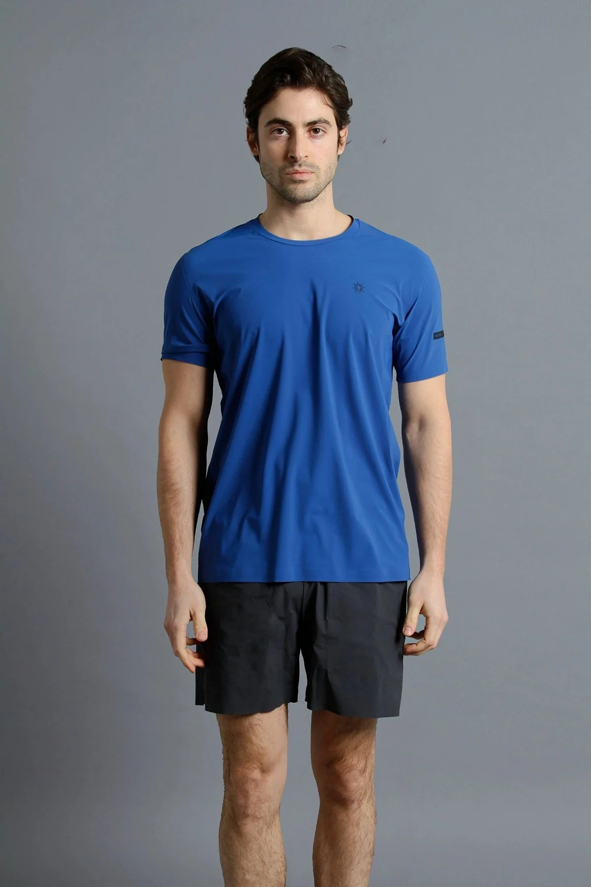 Isaora Logolu Streç Regular Fit Bisiklet Yaka Erkek T Shirt ISR9001 DRBL LACİVERT - 1