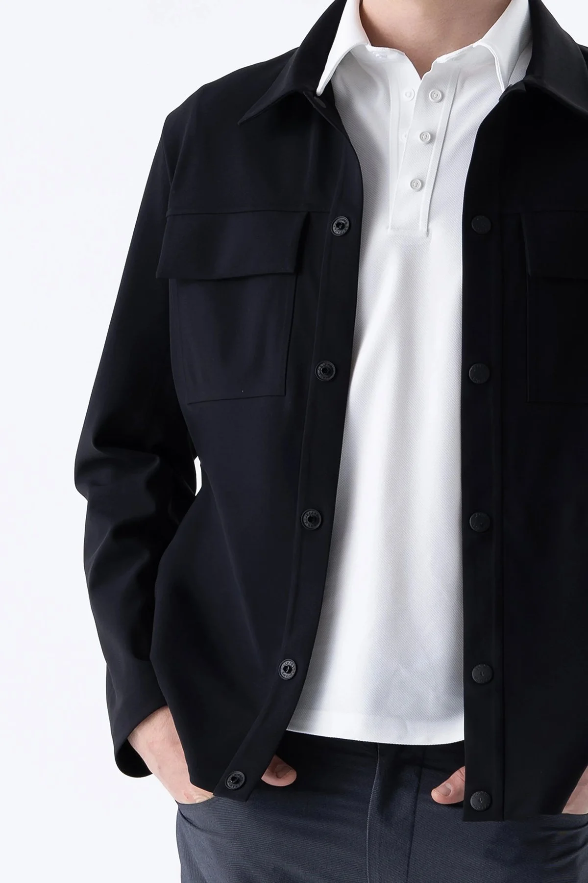 Isaora Regular Fit Klasik Yaka Düğmeli Su İtici Erkek Ceket ISR7028 NAVY LACİVERT - 5