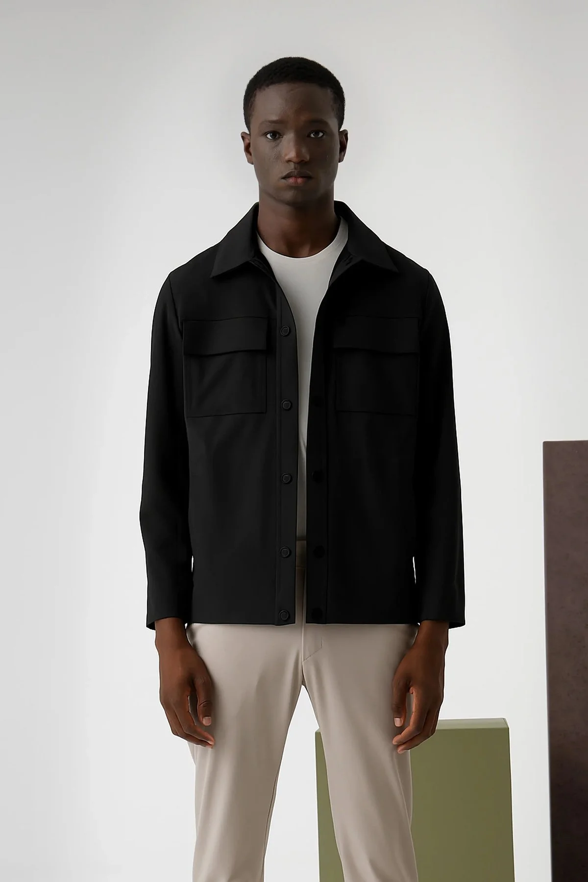 Isaora Regular Fit Klasik Yaka Düğmeli Su İtici Erkek Ceket ISR70280 SİYAH - 1