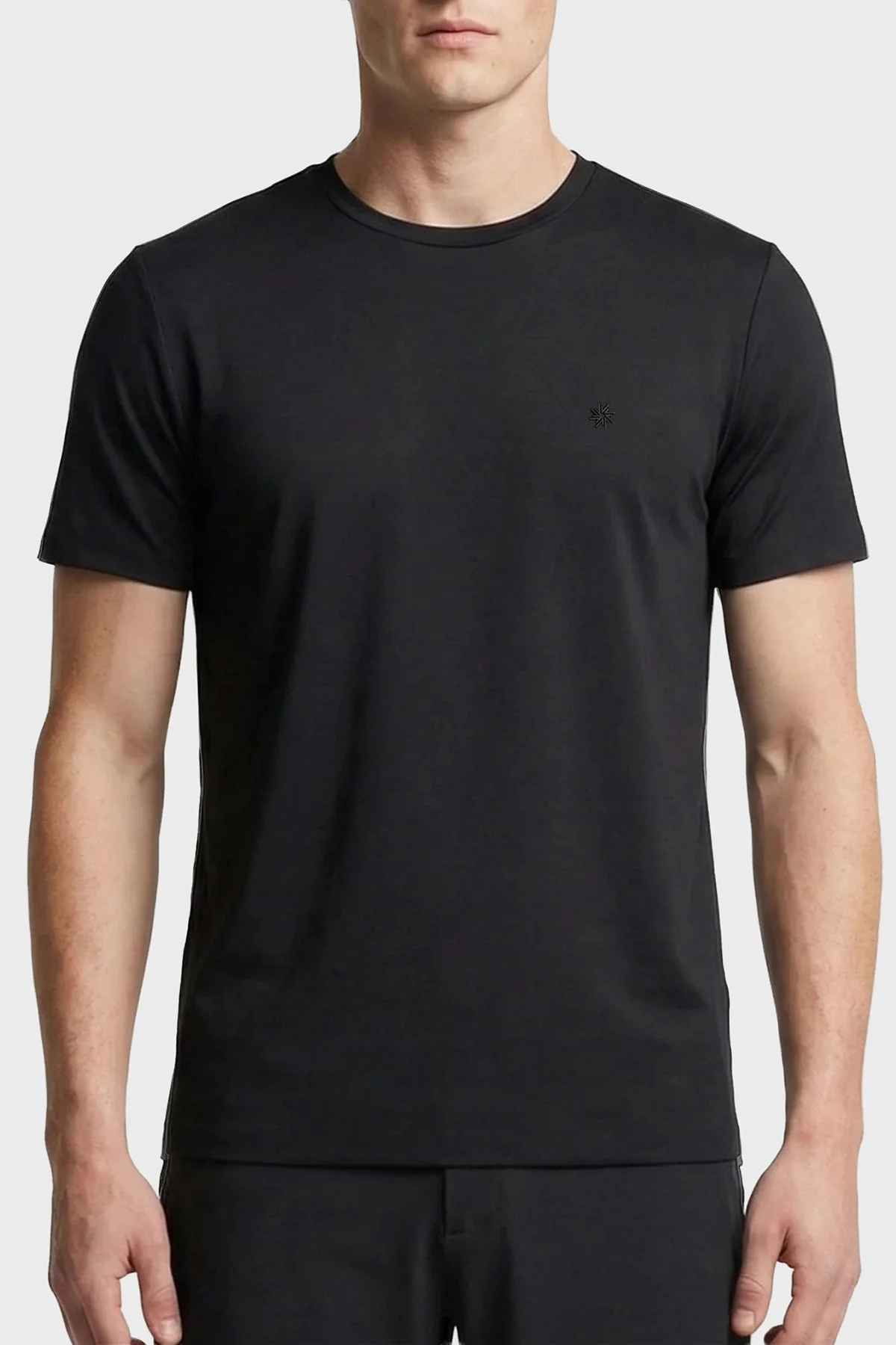 Isaora Regular Fit Logolu Bisiklet Yaka Erkek T Shirt ISR90160 SİYAH - 1