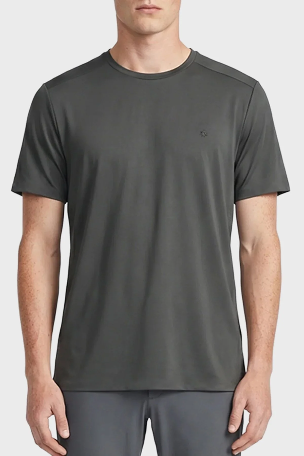 Isaora Regular Fit Logolu Bisiklet Yaka Erkek T Shirt ISR9021 DRG KOYU GRİ - 1