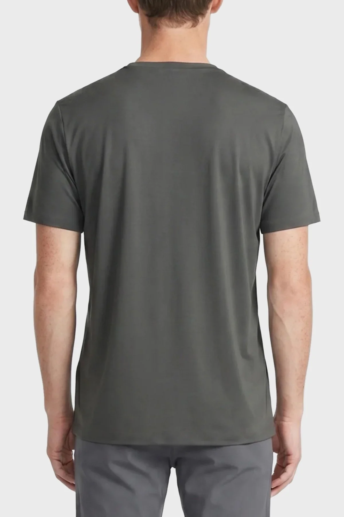 Isaora Regular Fit Logolu Bisiklet Yaka Erkek T Shirt ISR9021 DRG KOYU GRİ - 3