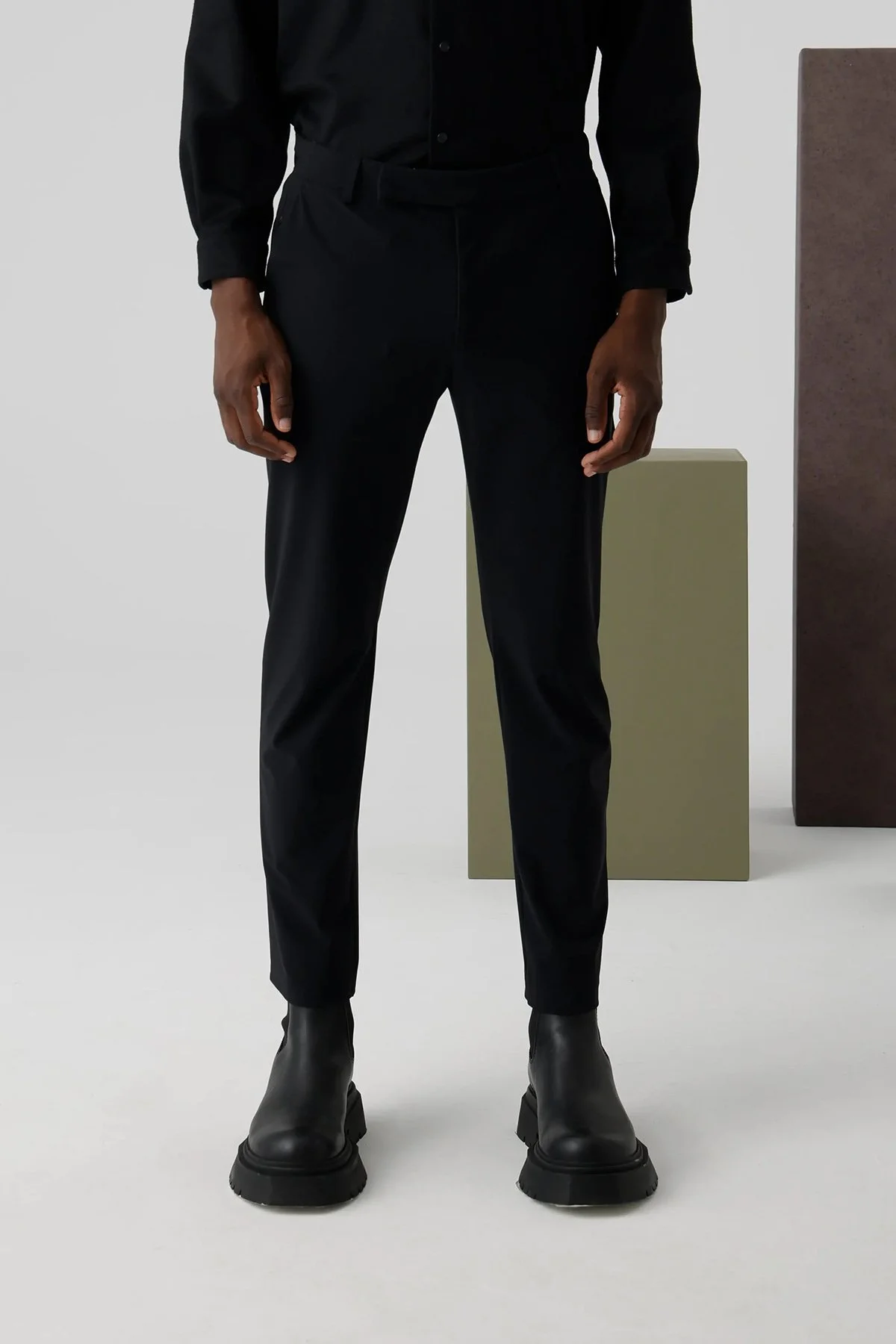 Isaora Regular Fit Normal Bel Düz Paça Chino Erkek Pantolon ISR5123 BLA SİYAH - 1