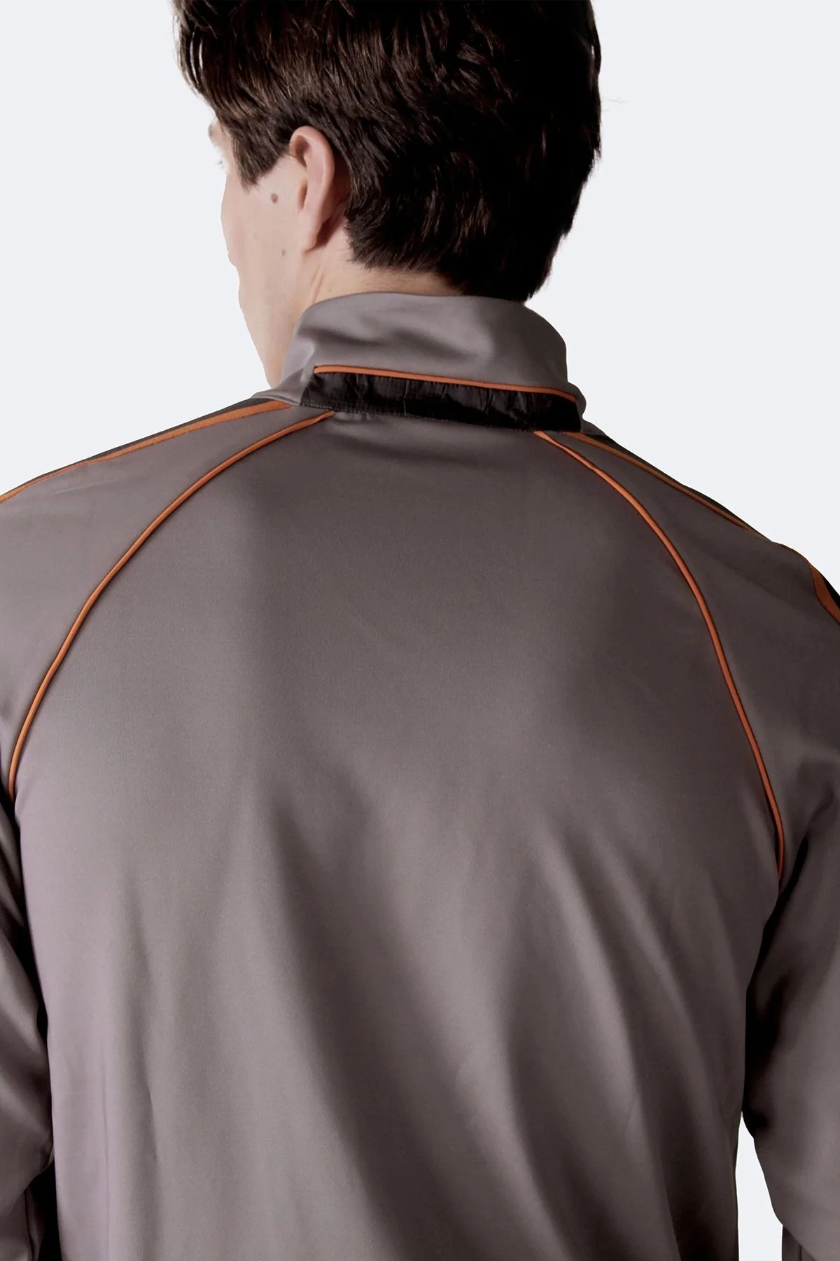 Isaora Şerit Detaylı Streç Relaxed Fit Dik Yaka Erkek Sweat M24S8101 NRD GRİ - 10