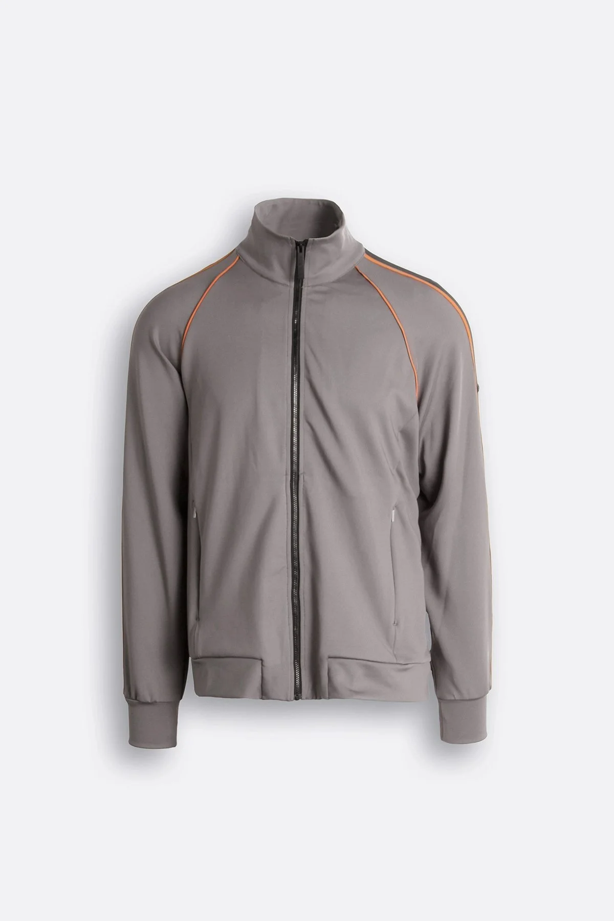 Isaora Şerit Detaylı Streç Relaxed Fit Dik Yaka Erkek Sweat M24S8101 NRD GRİ - 12