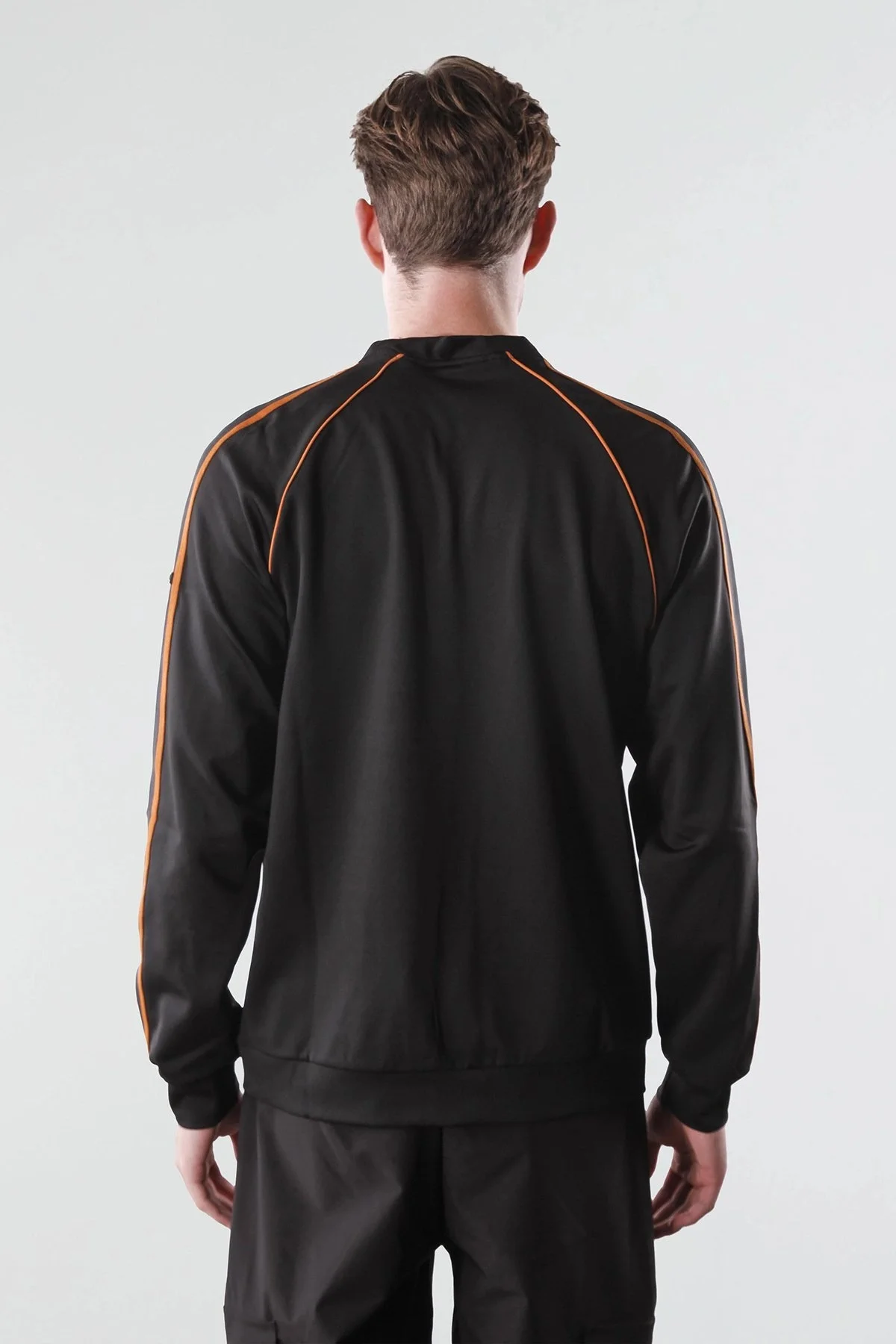 Isaora Şerit Detaylı Streç Relaxed Fit Göğüs Cepli Bisiklet Yaka Erkek Sweat M24S8102 888 SİYAH - 7