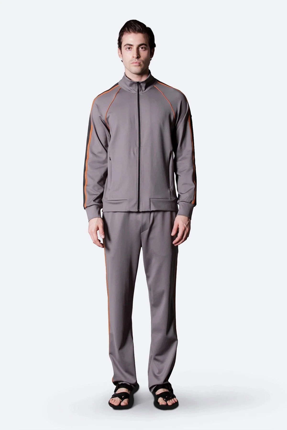 Isaora Şerit Detaylı Streç Relaxed Fit Normal Bel Düz Paça Jogger Erkek Pantolon M24S5404 NRD GRİ - 6