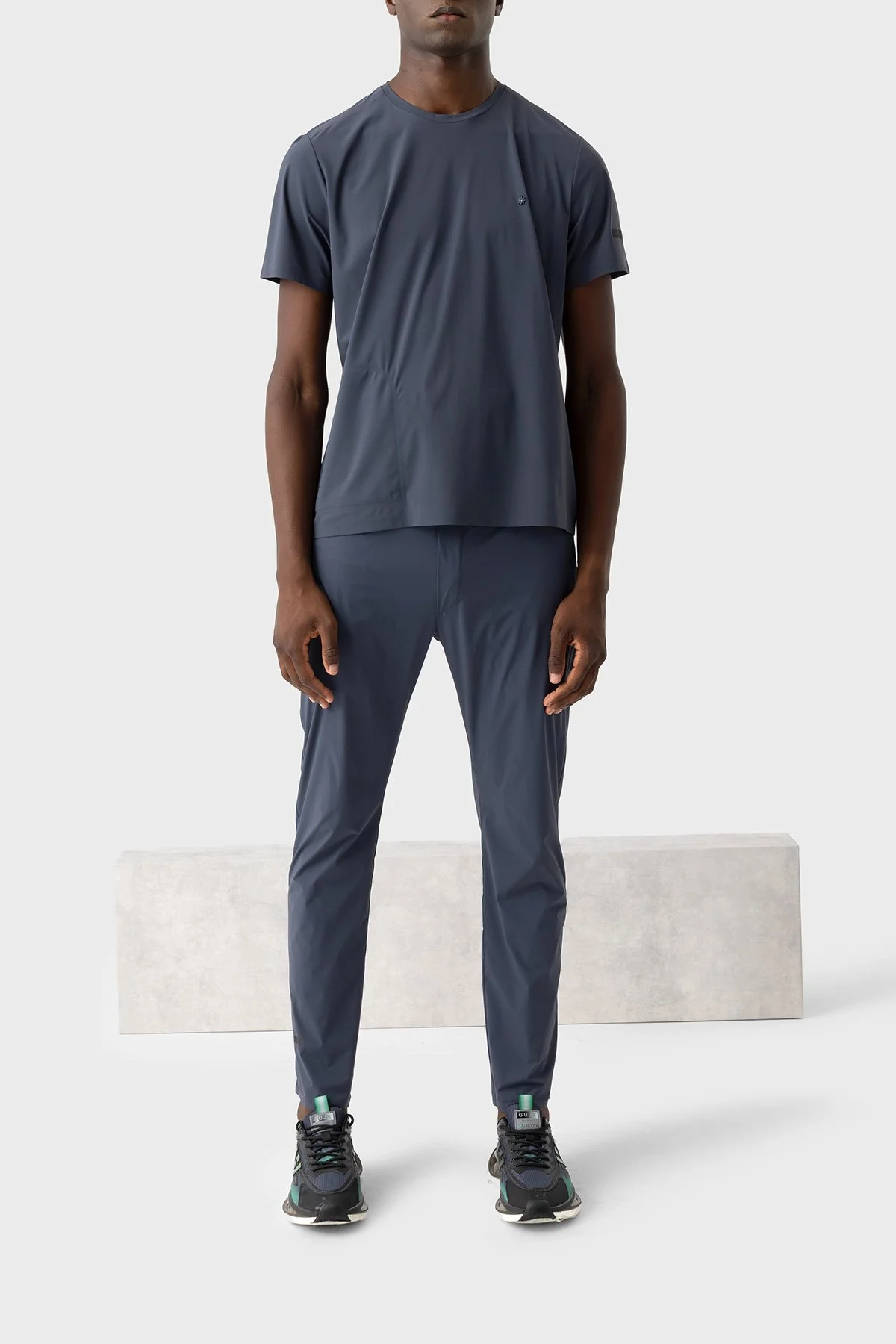 Isaora Slim Fit Logolu Bisiklet Yaka Erkek T Shirt ISR9015 DRG KOYU GRİ - 2