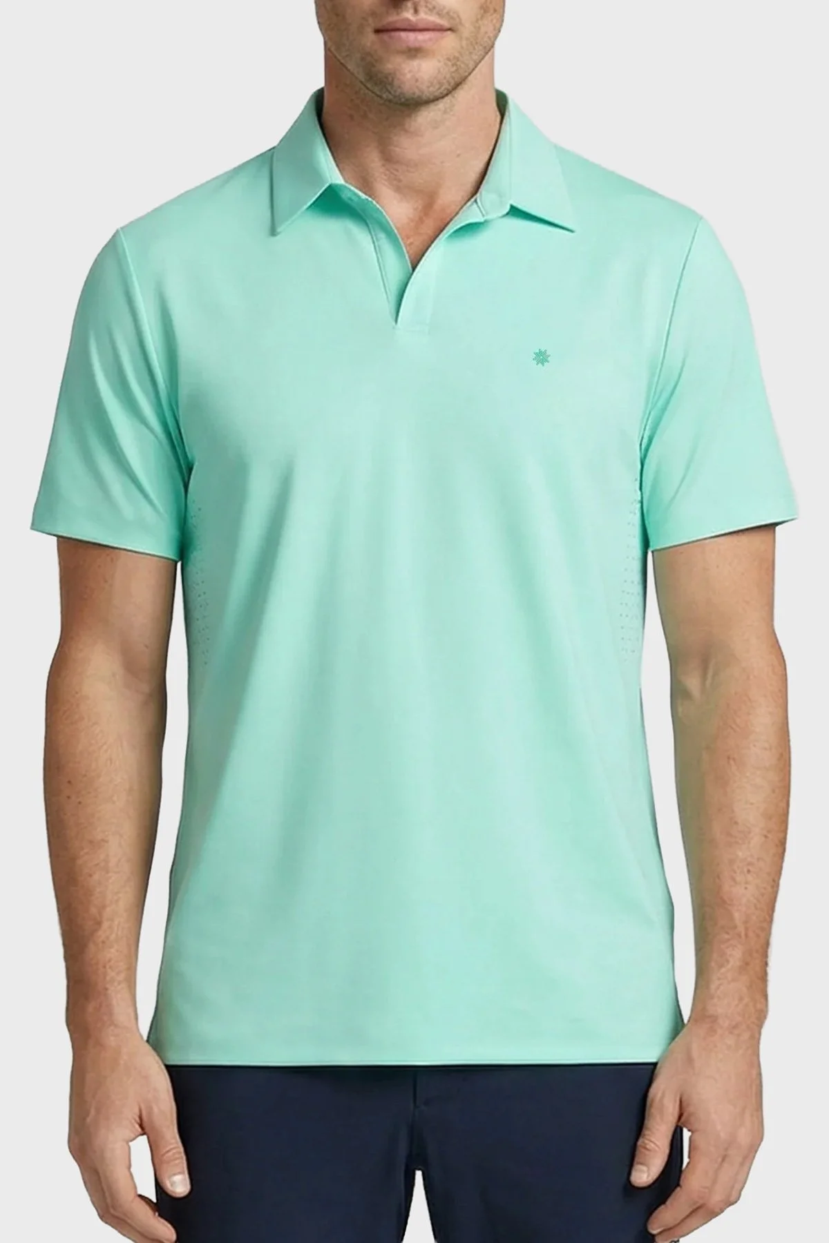 Isaora Streç Regular Fit Kapamasız Erkek Polo Yaka T Shirt ISR3201 MGRN MİNT - 1