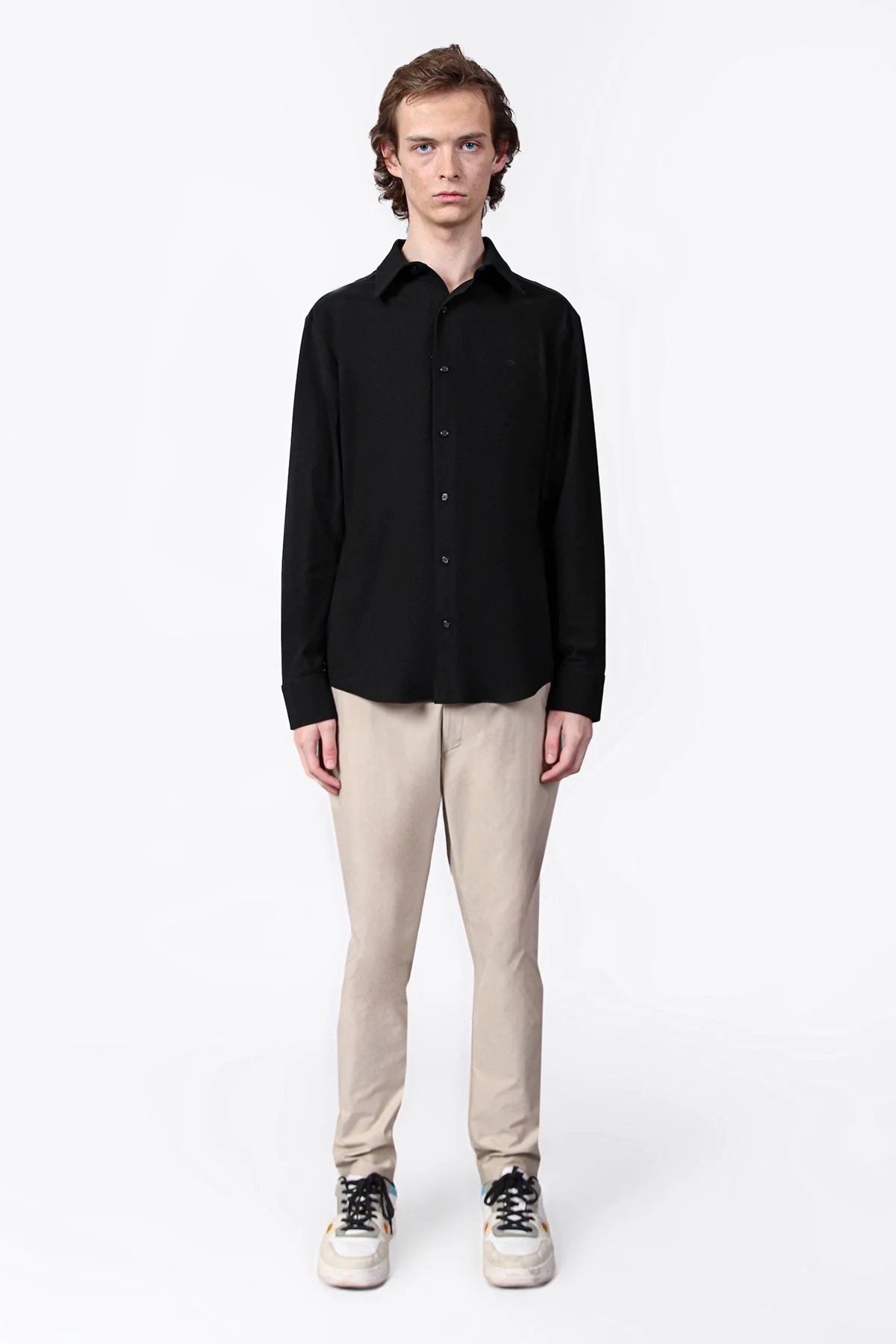 Isaora Streç Regular Fit Nefes Alabilen Geniş Yaka Erkek Gömlek ISR41010 SİYAH - 2