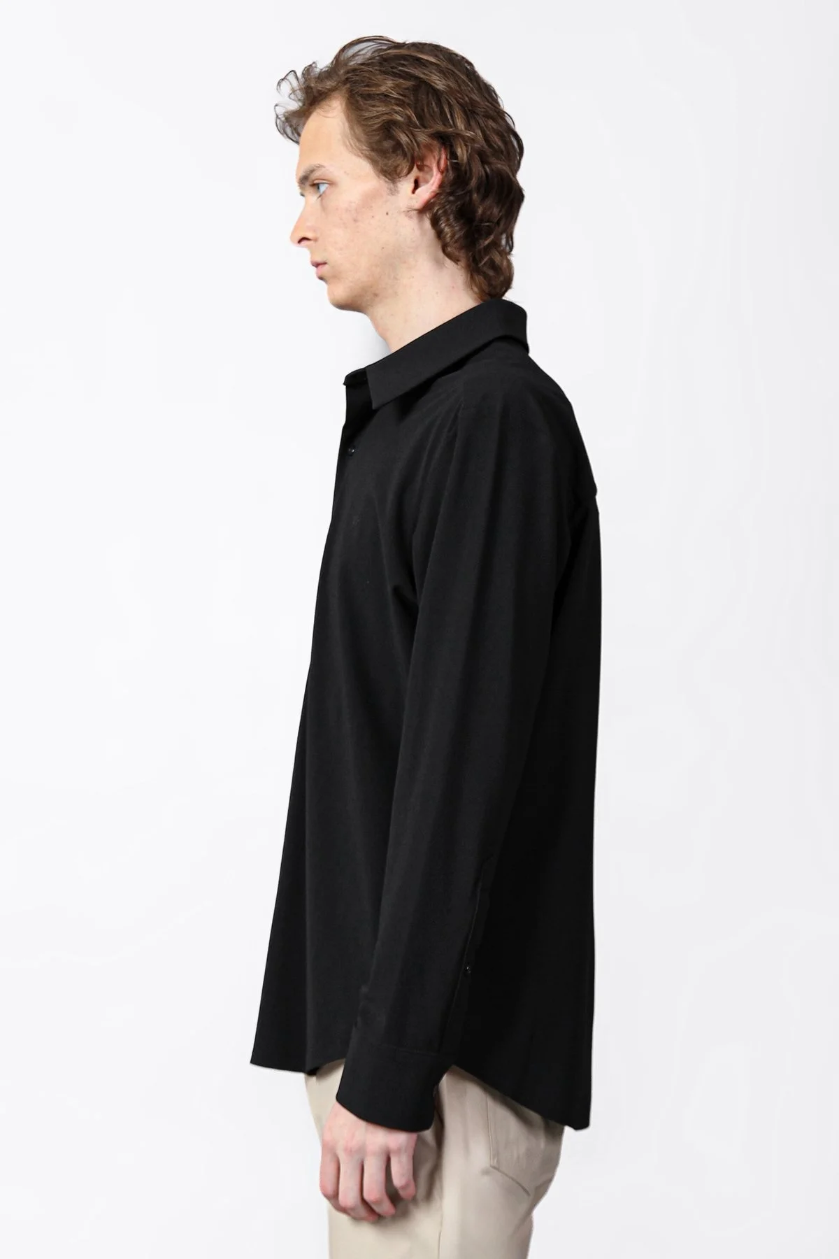 Isaora Streç Regular Fit Nefes Alabilen Geniş Yaka Erkek Gömlek ISR41010 SİYAH - 4