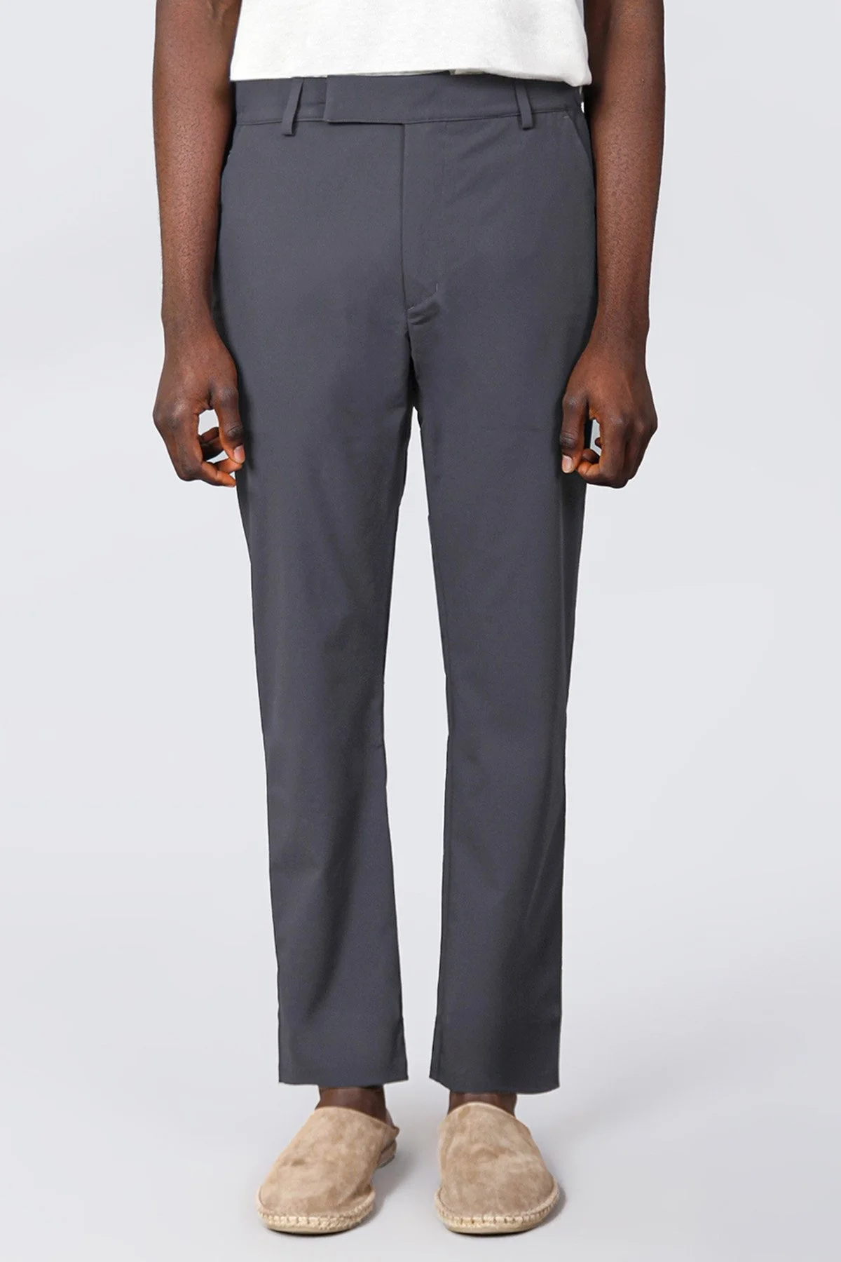 Isaora Streç Su İtici Regular Fit Normal Bel Düz Paça Chino Erkek Pantolon ISR5126 DRG KOYU GRİ - 5