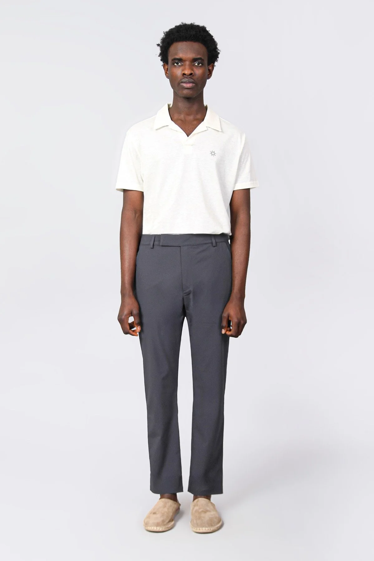 Isaora Streç Su İtici Regular Fit Normal Bel Düz Paça Chino Erkek Pantolon ISR5126 DRG KOYU GRİ - 6