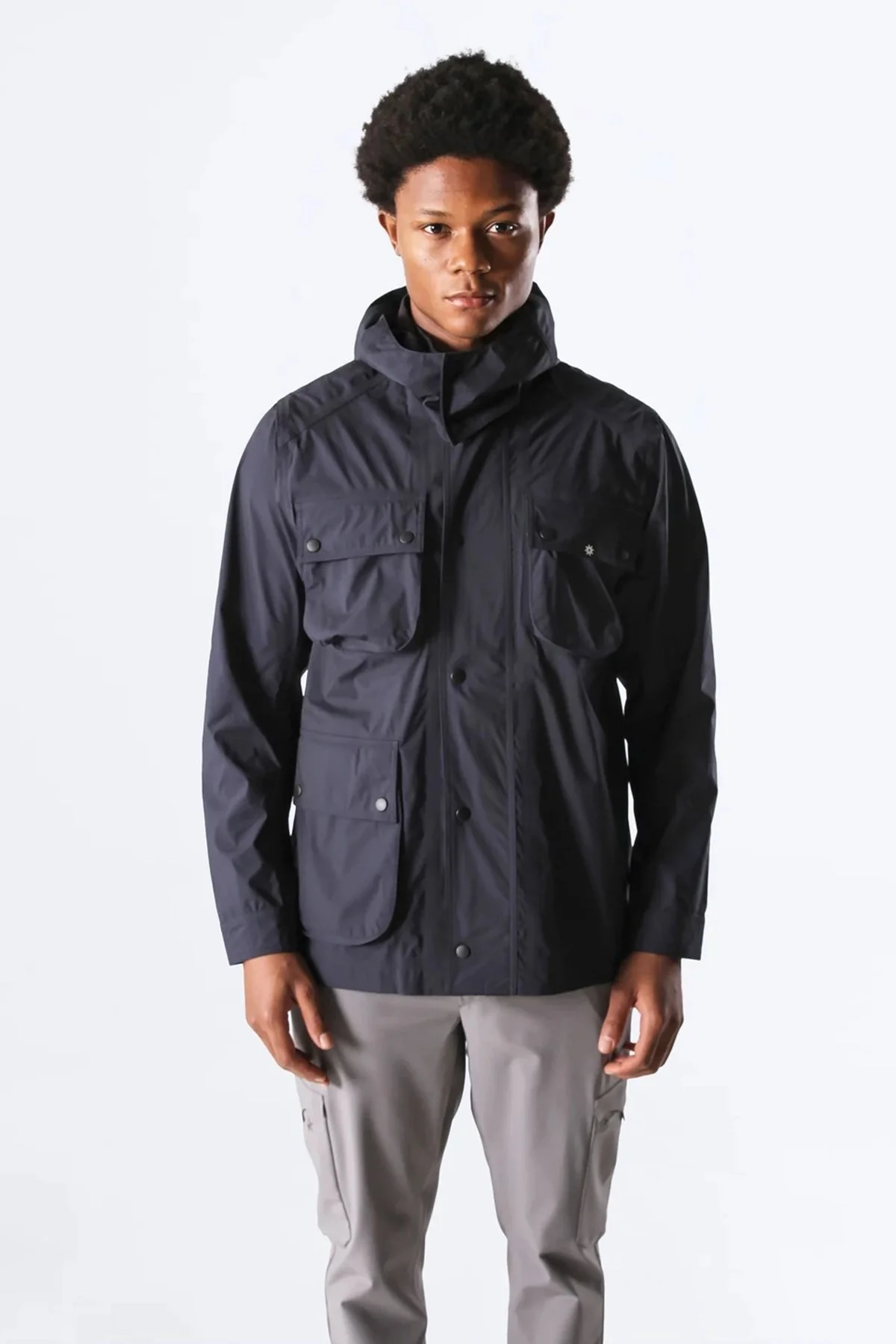 Isaora Su İtici Comfort Fit Kapüşonlu Cepli Erkek Yağmurluk M23J700 7168 LACİVERT - 6