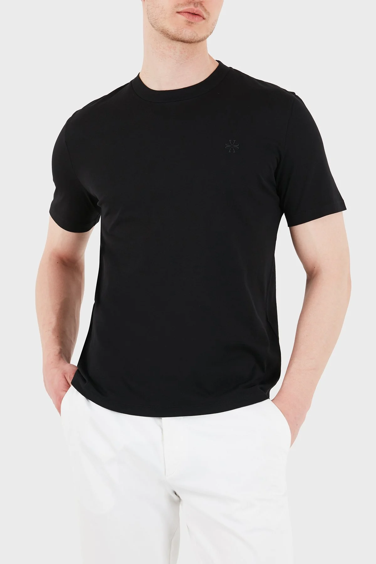 Jacob Cohen % 100 Pamuk Regular Fit Bisiklet Yaka Erkek T Shirt 40002 001 M4530 L1 C74 SİYAH - 3