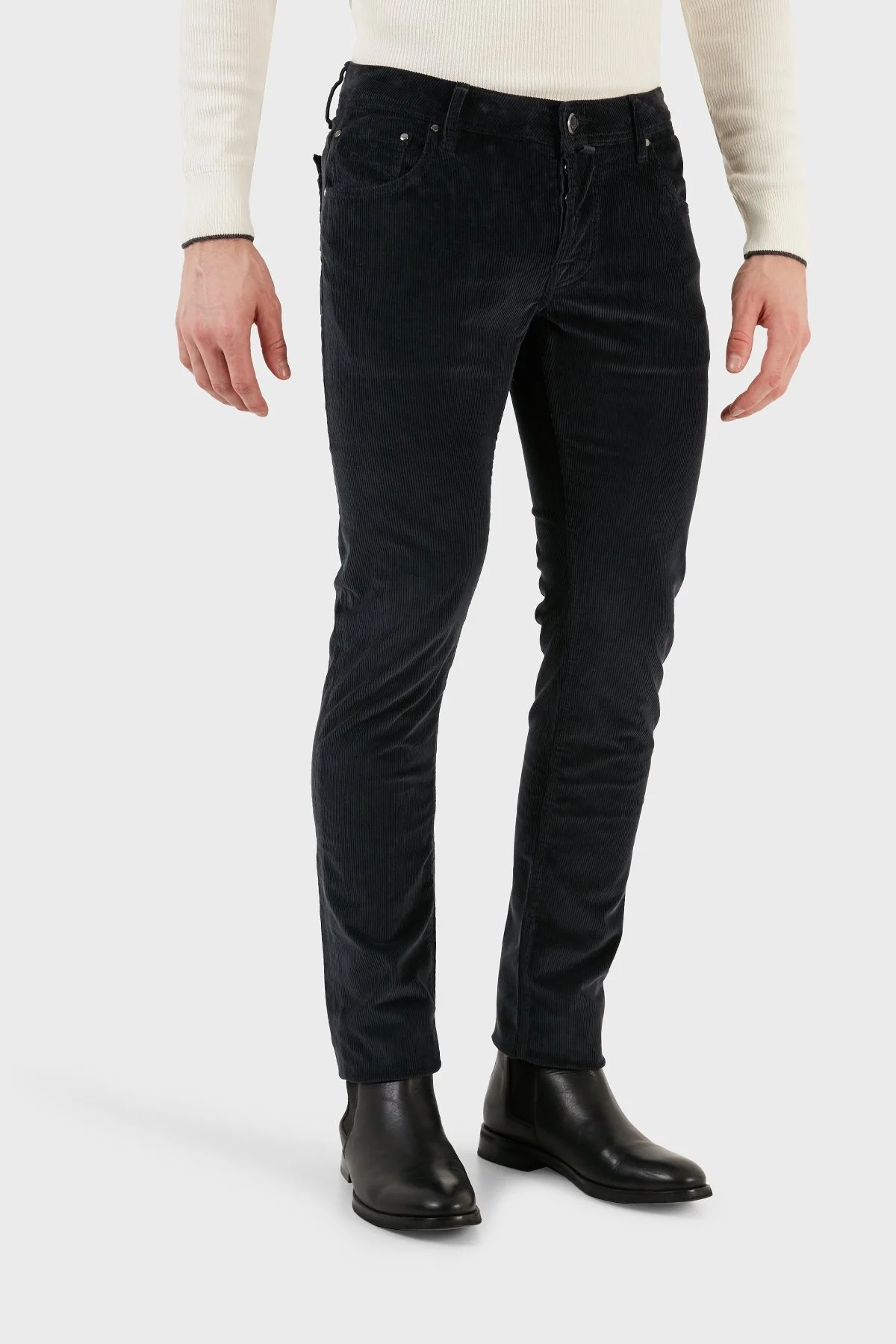 Jacob Cohen Normal Bel Slim Fit Dar Paça Kadife Erkek Pantolon UQE06 36 S3653 C63 LACİVERT - 3