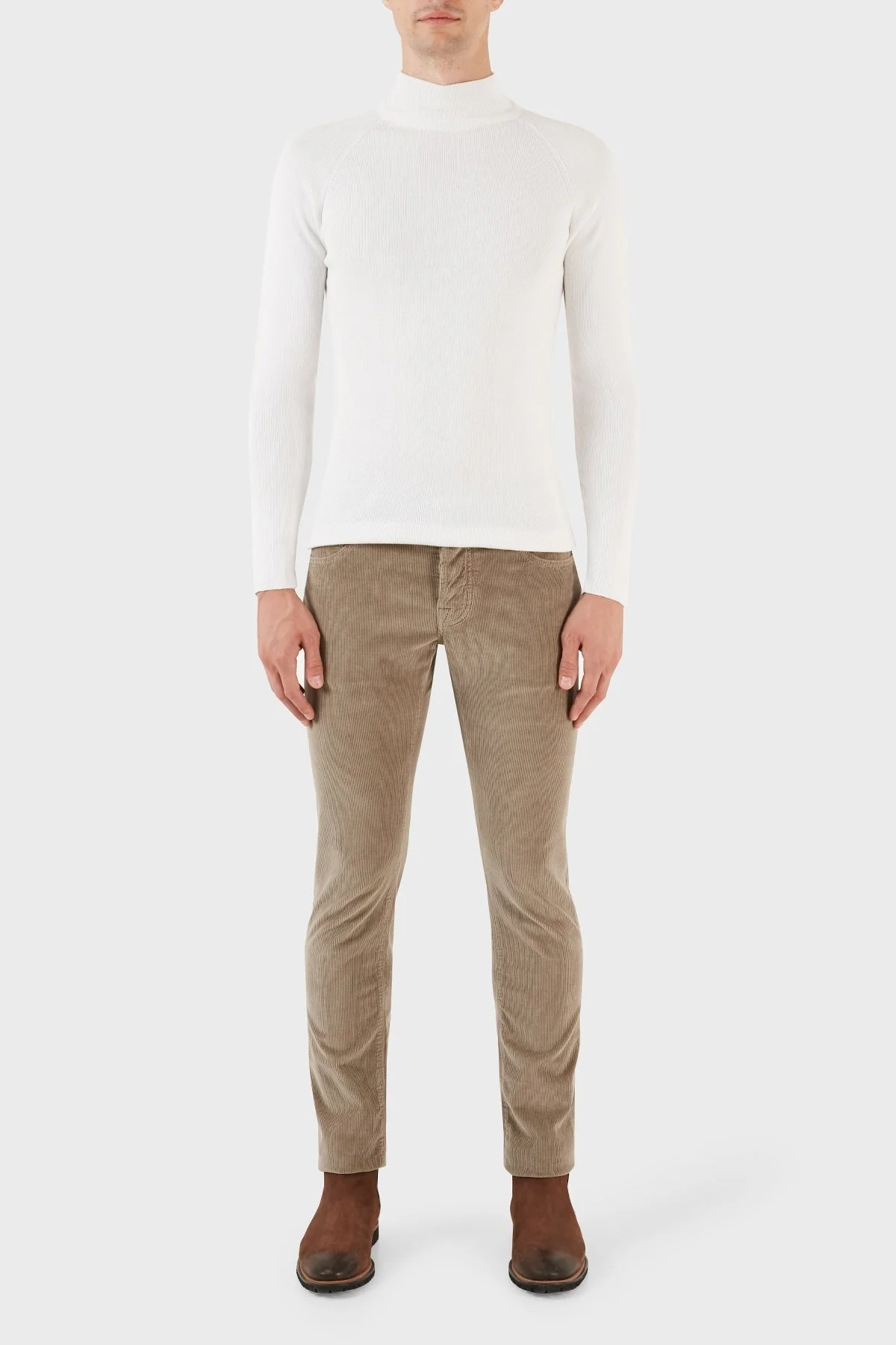 Jacob Cohen Normal Bel Slim Fit Dar Paça Kadife Erkek Pantolon UQE06 36 S3653 D37 VİZON - 7