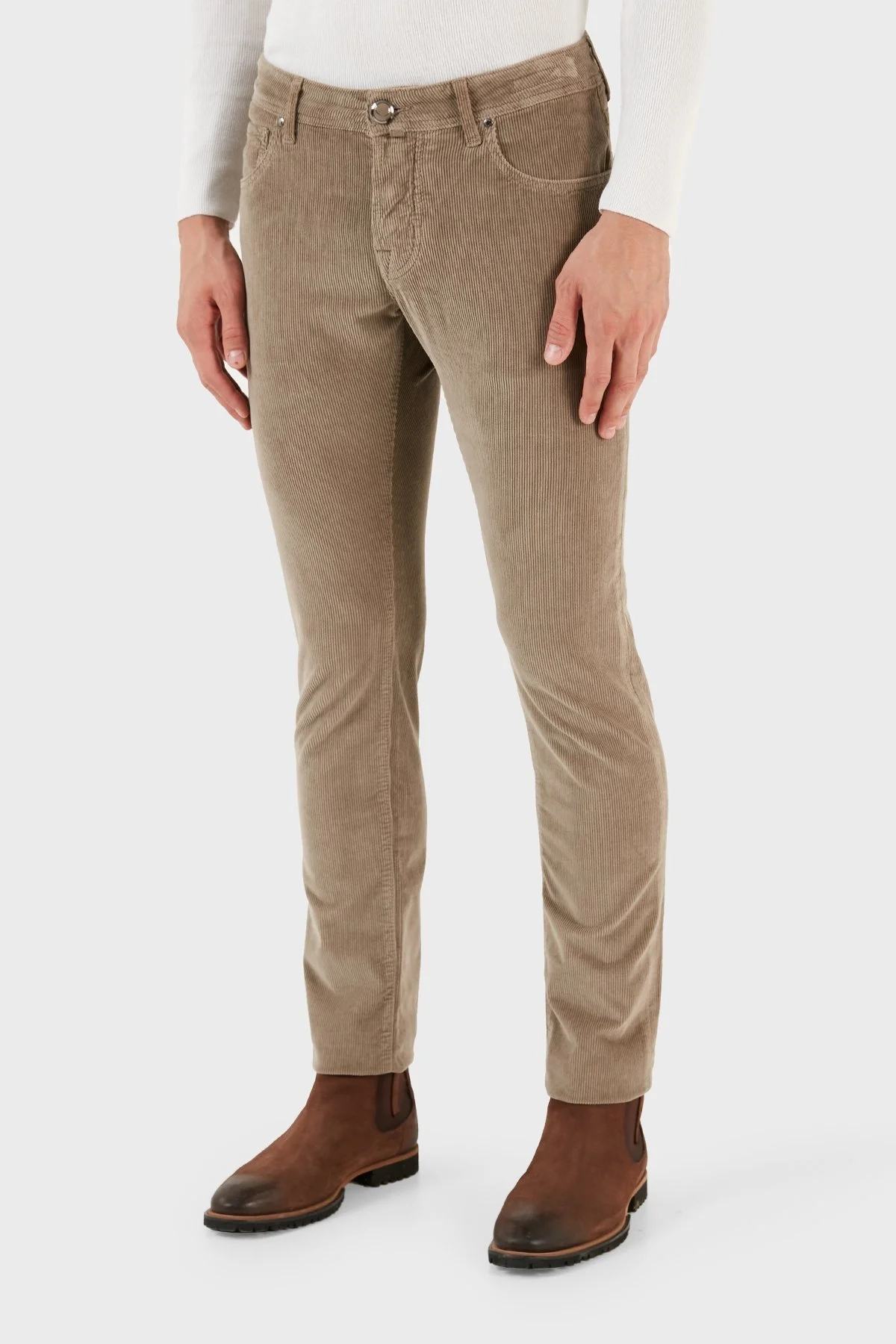 Jacob Cohen Normal Bel Slim Fit Dar Paça Kadife Erkek Pantolon UQE06 36 S3653 D37 VİZON - 8
