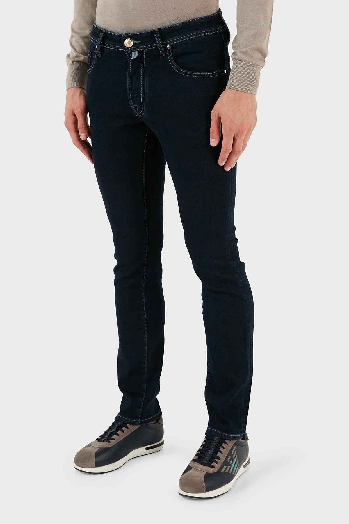 Jacob Cohen Pamuklu Normal Bel Slim Fit Dar Paça Pantolon Erkek Kot Pantolon UQE06 31 P3621 556D LACİVERT - 2