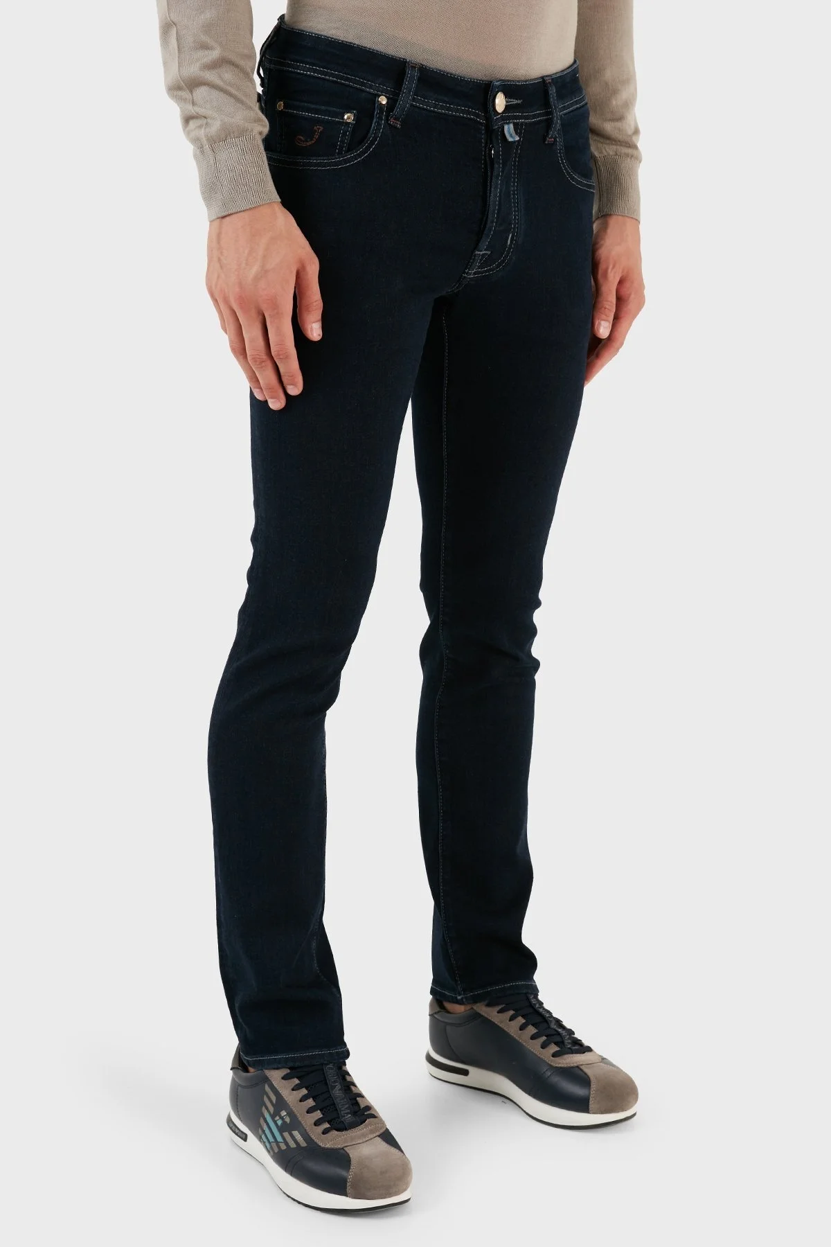 Jacob Cohen Pamuklu Normal Bel Slim Fit Dar Paça Pantolon Erkek Kot Pantolon UQE06 31 P3621 556D LACİVERT - 3