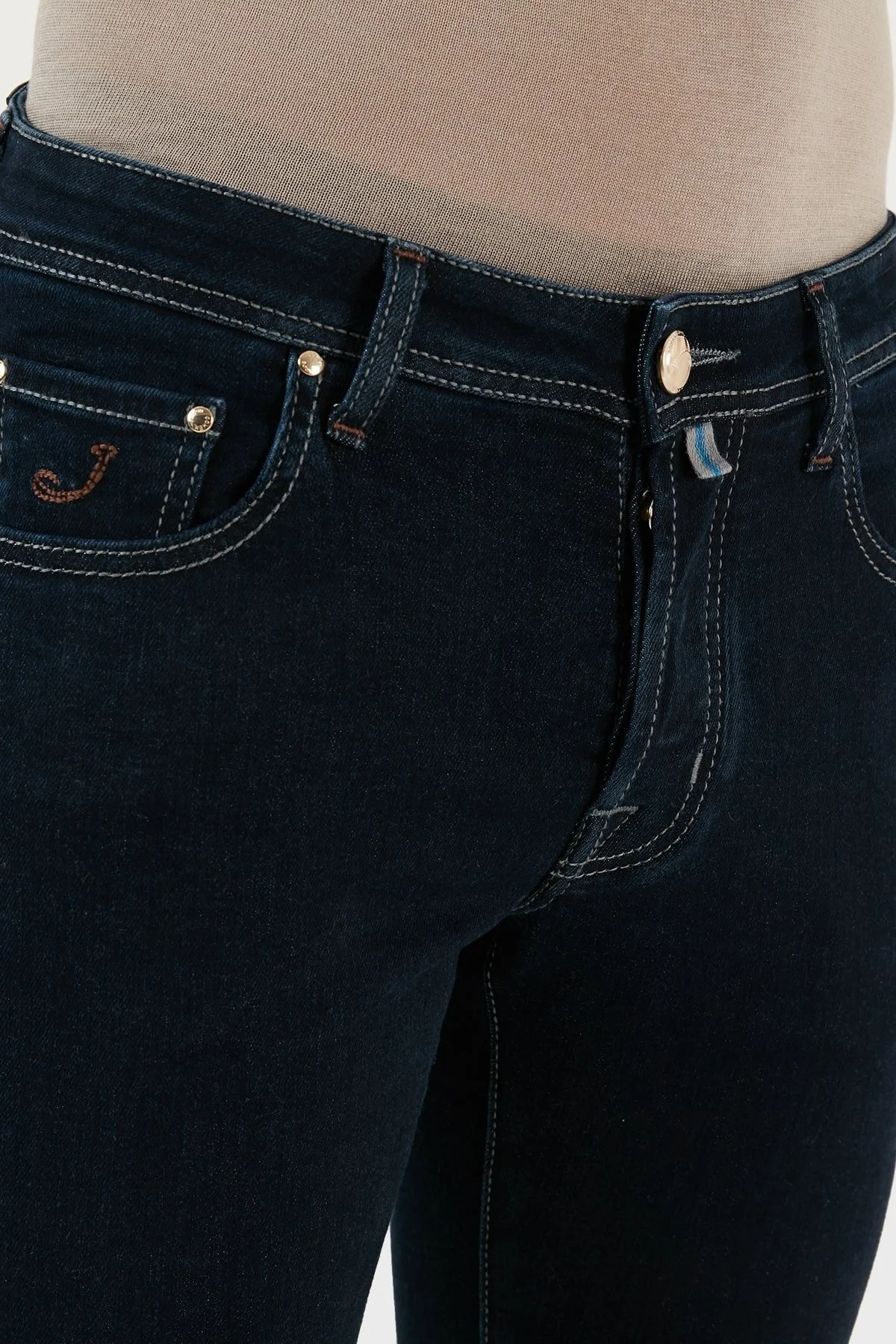 Jacob Cohen Pamuklu Normal Bel Slim Fit Dar Paça Pantolon Erkek Kot Pantolon UQE06 31 P3621 556D LACİVERT - 4