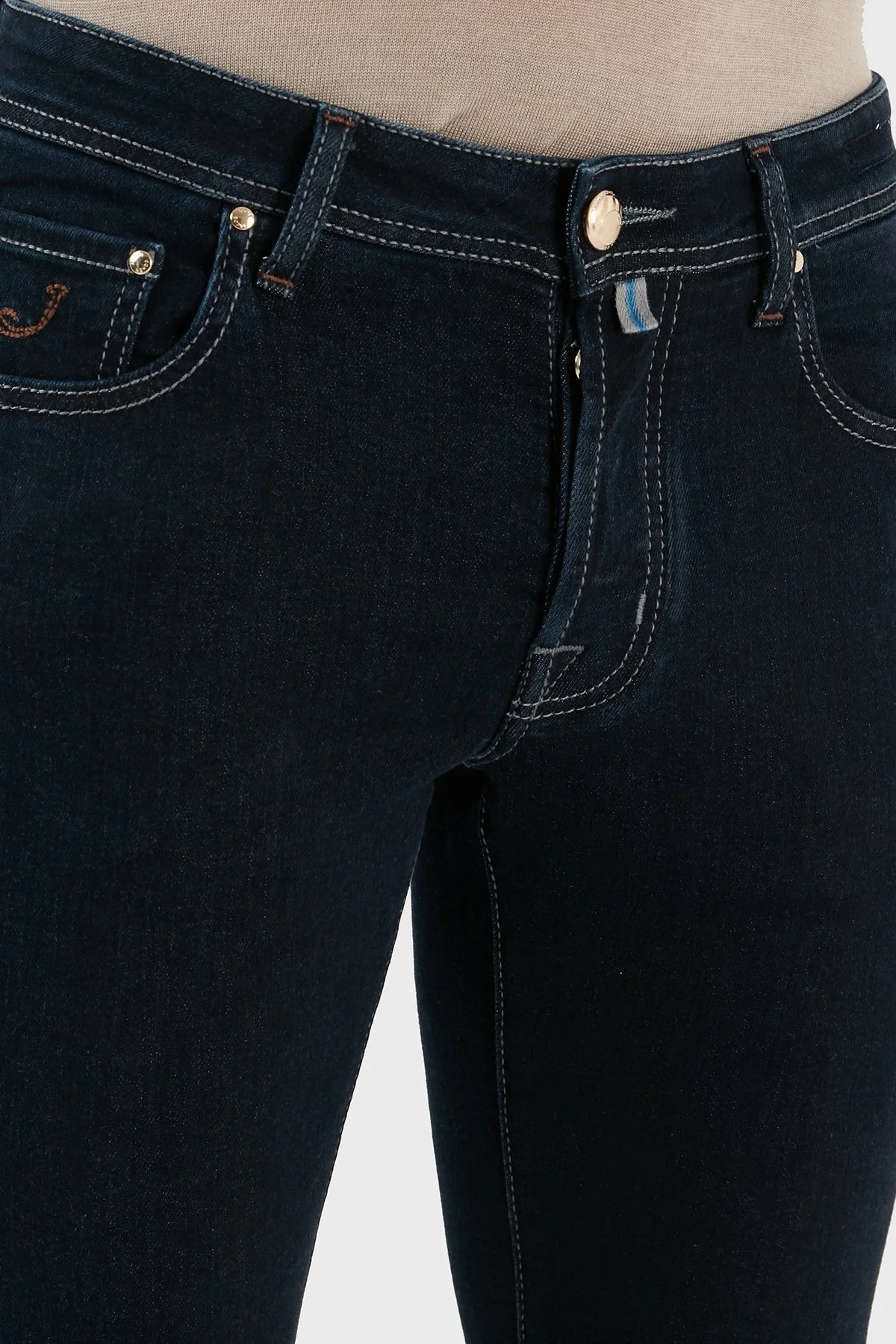 Jacob Cohen Pamuklu Normal Bel Slim Fit Dar Paça Pantolon Erkek Kot Pantolon UQE06 31 P3621 556D LACİVERT - 6