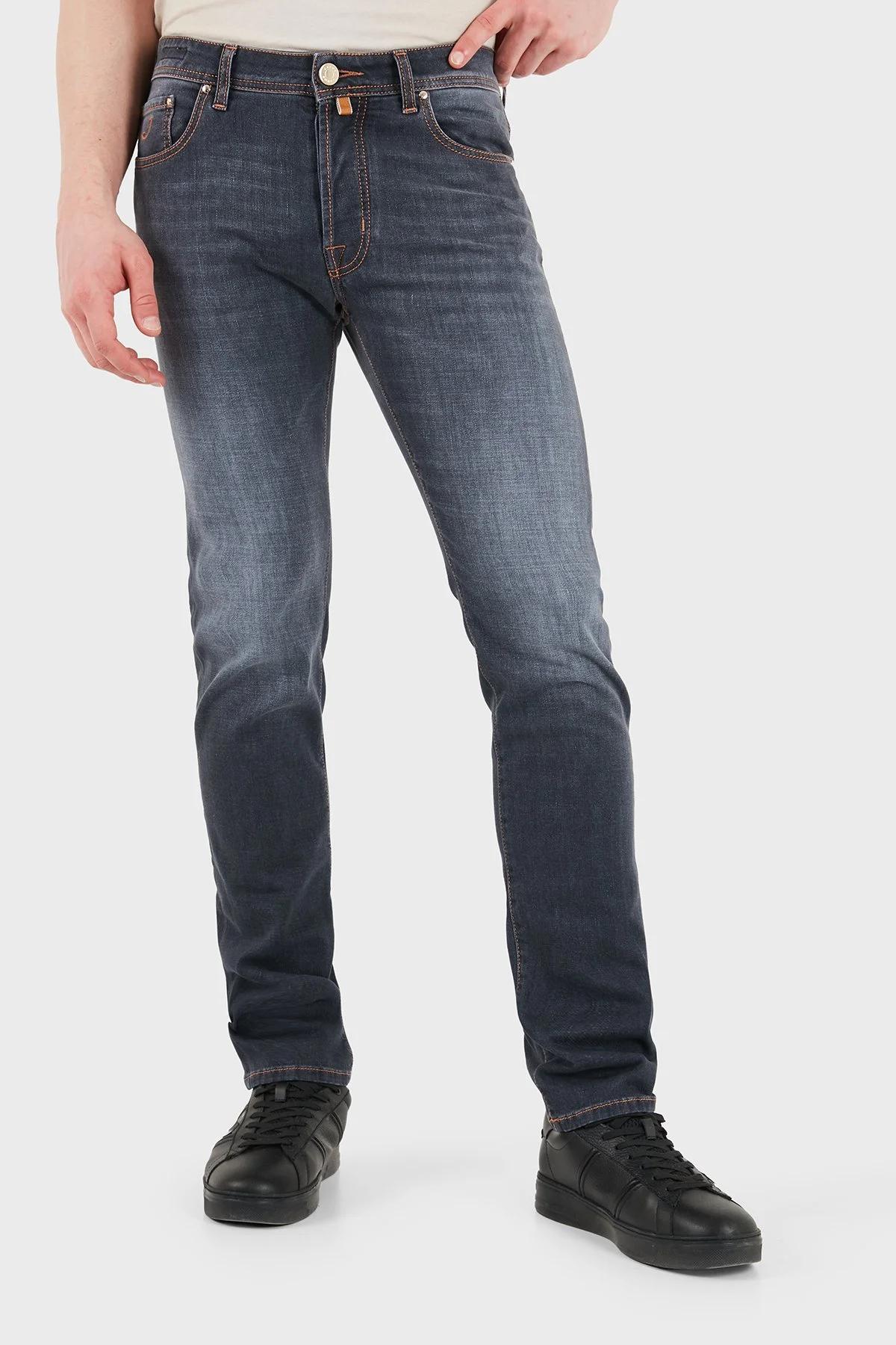 Jacob Cohen Pamuklu Slim Fit Normal Bel Dar Paça Jeans Erkek Kot Pantolon JUM QE004 053 S4126 V1 600D SİYAH - 4