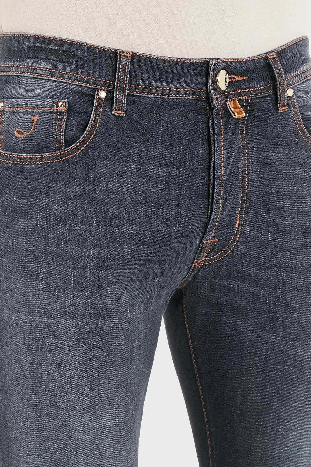 Jacob Cohen Pamuklu Slim Fit Normal Bel Dar Paça Jeans Erkek Kot Pantolon JUM QE004 053 S4126 V1 600D SİYAH - 6