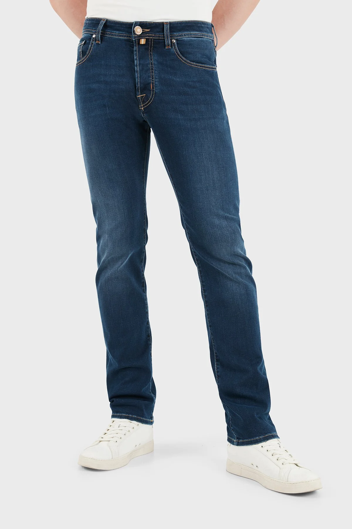 Jacob Cohen Pamuklu Slim Fit Normal Bel Dar Paça Jeans Erkek Kot Pantolon JUM QE004 057 P0021 V1 100D LACİVERT - 4