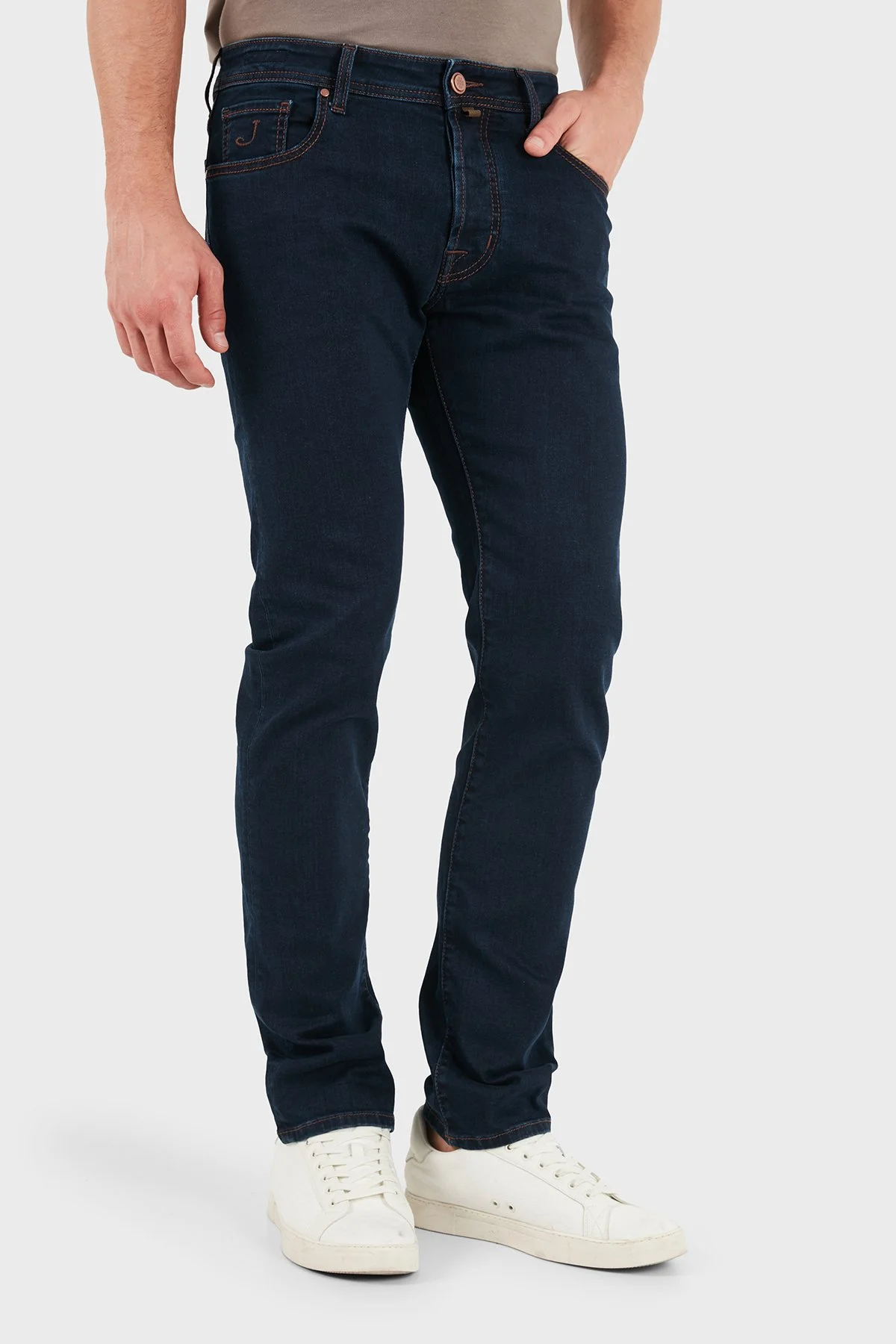 Jacob Cohen Pamuklu Slim Fit Normal Bel Dar Paça Jeans Erkek Kot Pantolon JUM QE004 S3624 030 R2 100D Lacivert - 4