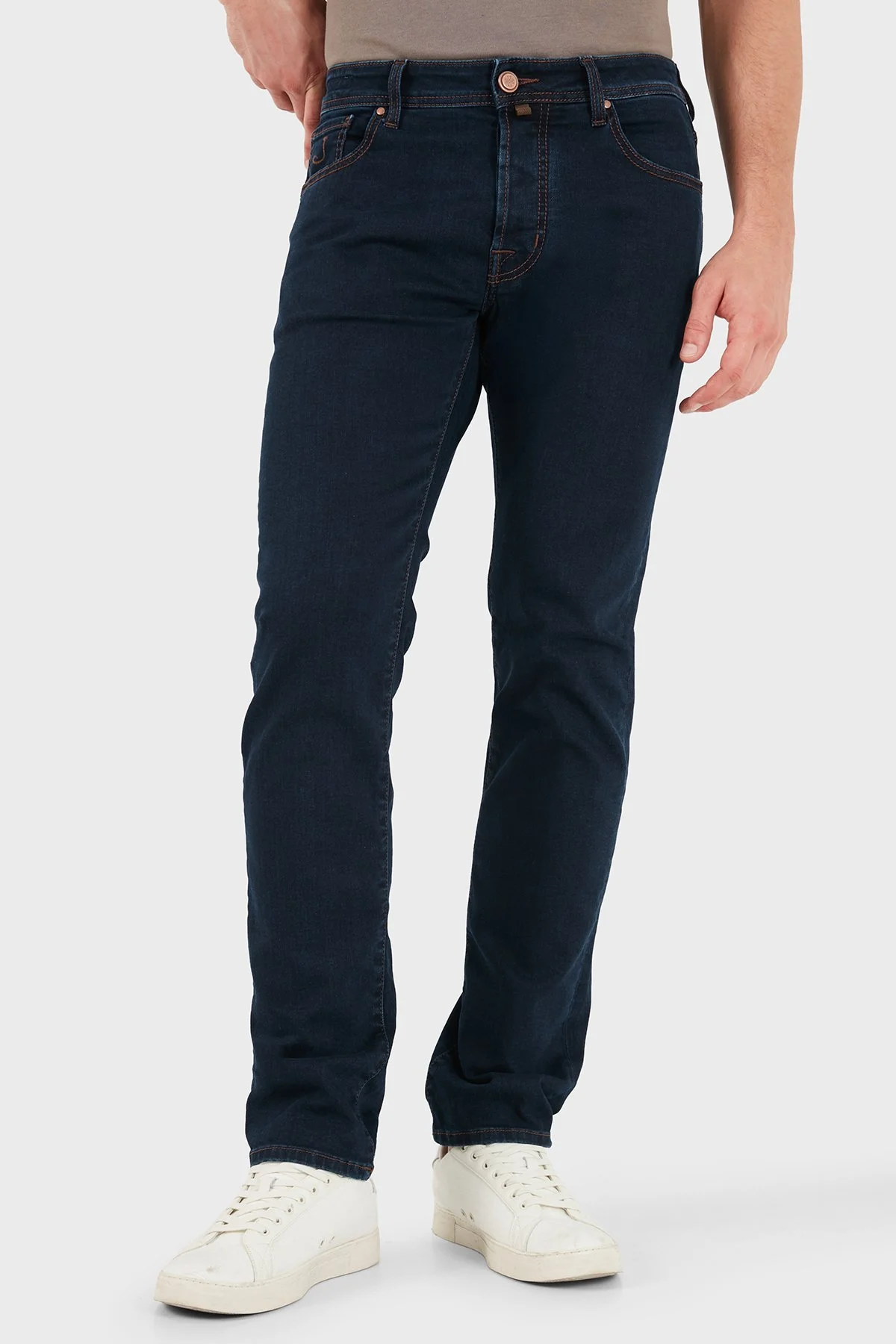 Jacob Cohen Pamuklu Slim Fit Normal Bel Dar Paça Jeans Erkek Kot Pantolon JUM QE004 S3624 030 R2 100D Lacivert - 5