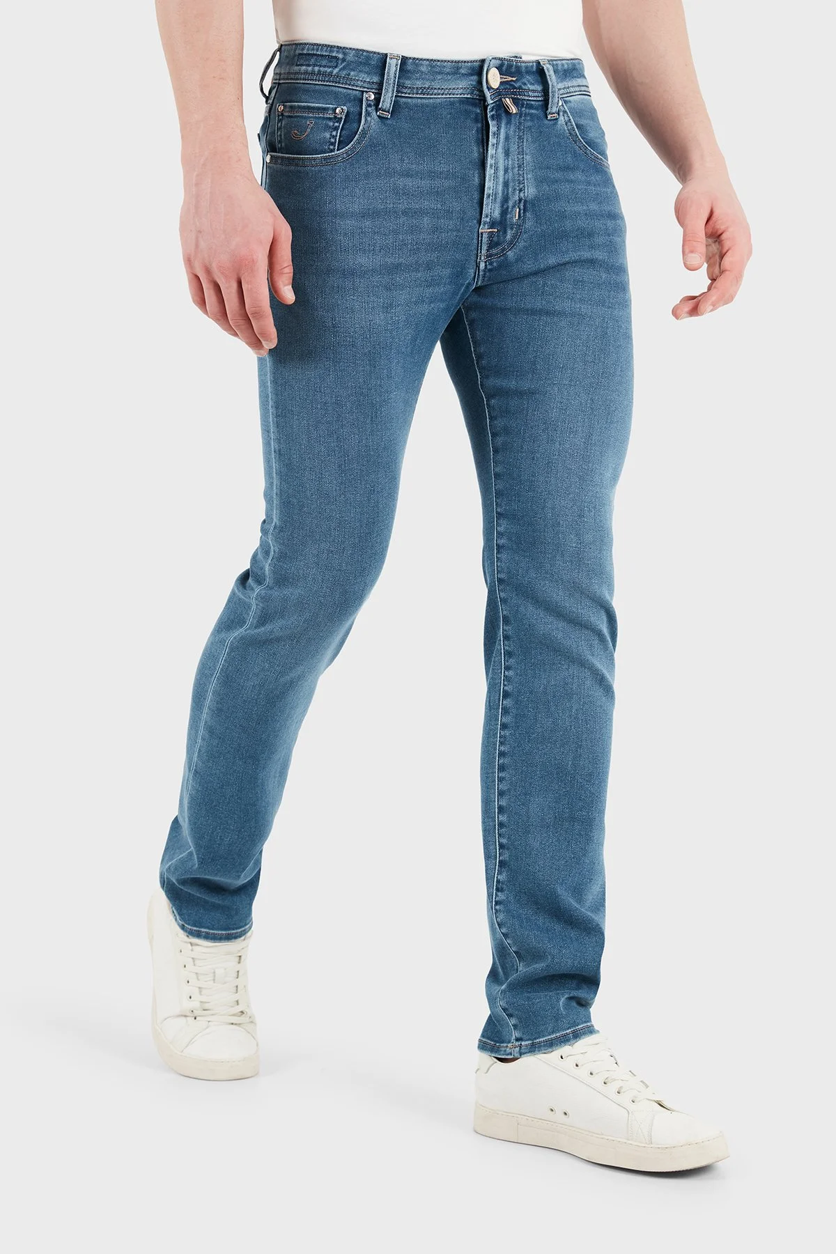 Jacob Cohen Pamuklu Slim Fit Normal Bel Dar Paça Jeans Erkek Kot Pantolon JUMQ E009 030 P0019 V2 200D LACİVERT - 4