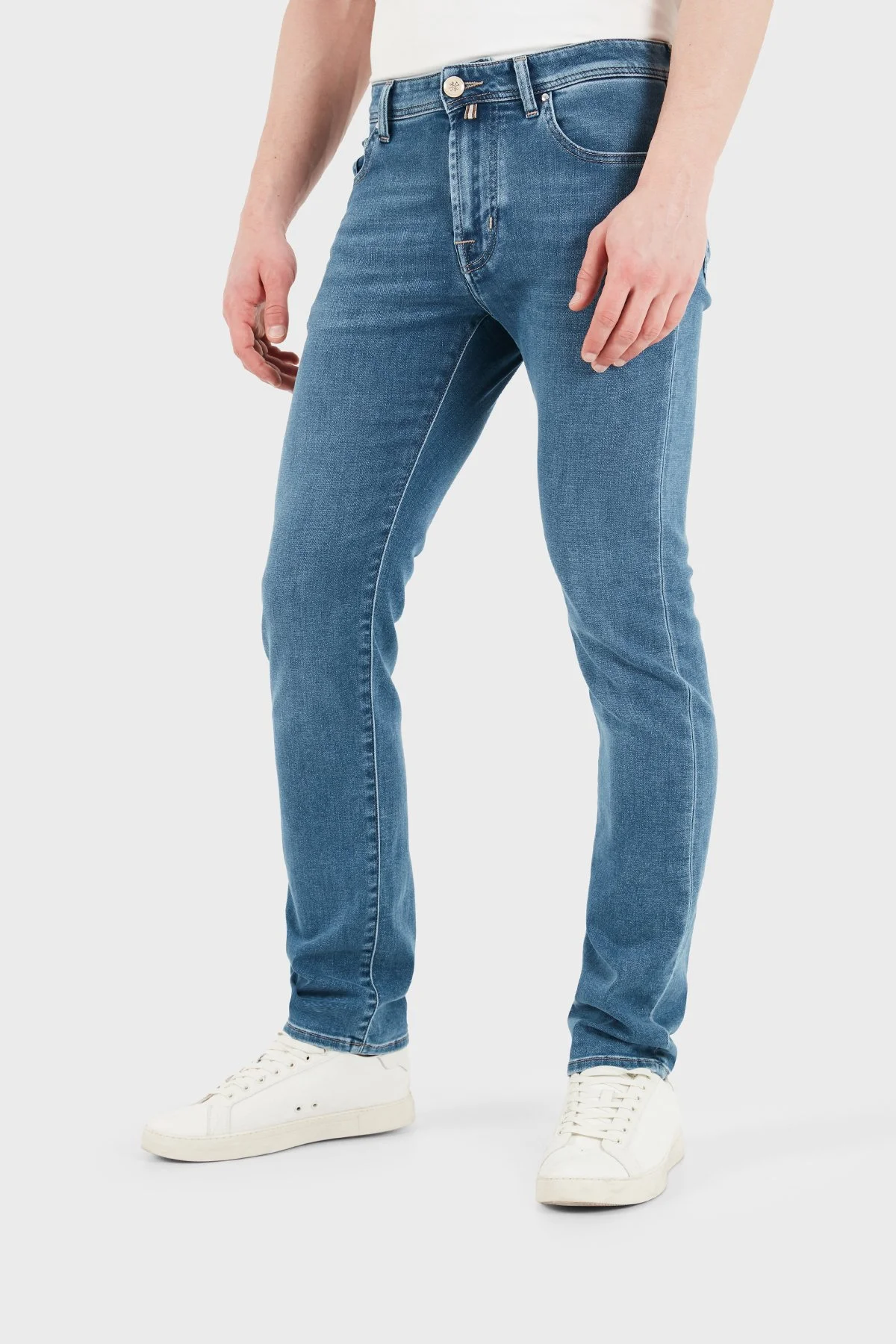 Jacob Cohen Pamuklu Slim Fit Normal Bel Dar Paça Jeans Erkek Kot Pantolon JUMQ E009 030 P0019 V2 200D LACİVERT - 5