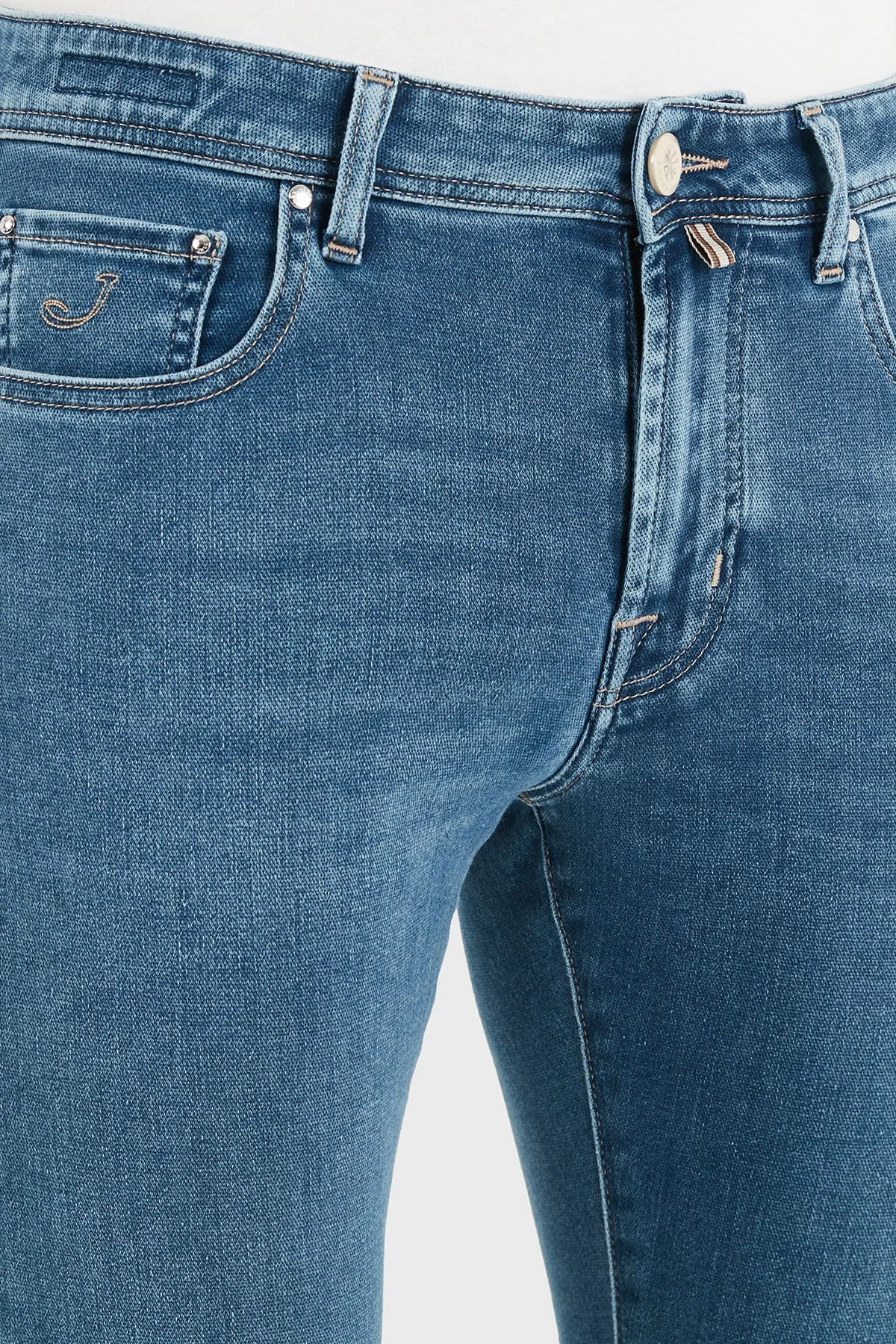 Jacob Cohen Pamuklu Slim Fit Normal Bel Dar Paça Jeans Erkek Kot Pantolon JUMQ E009 030 P0019 V2 200D LACİVERT - 6