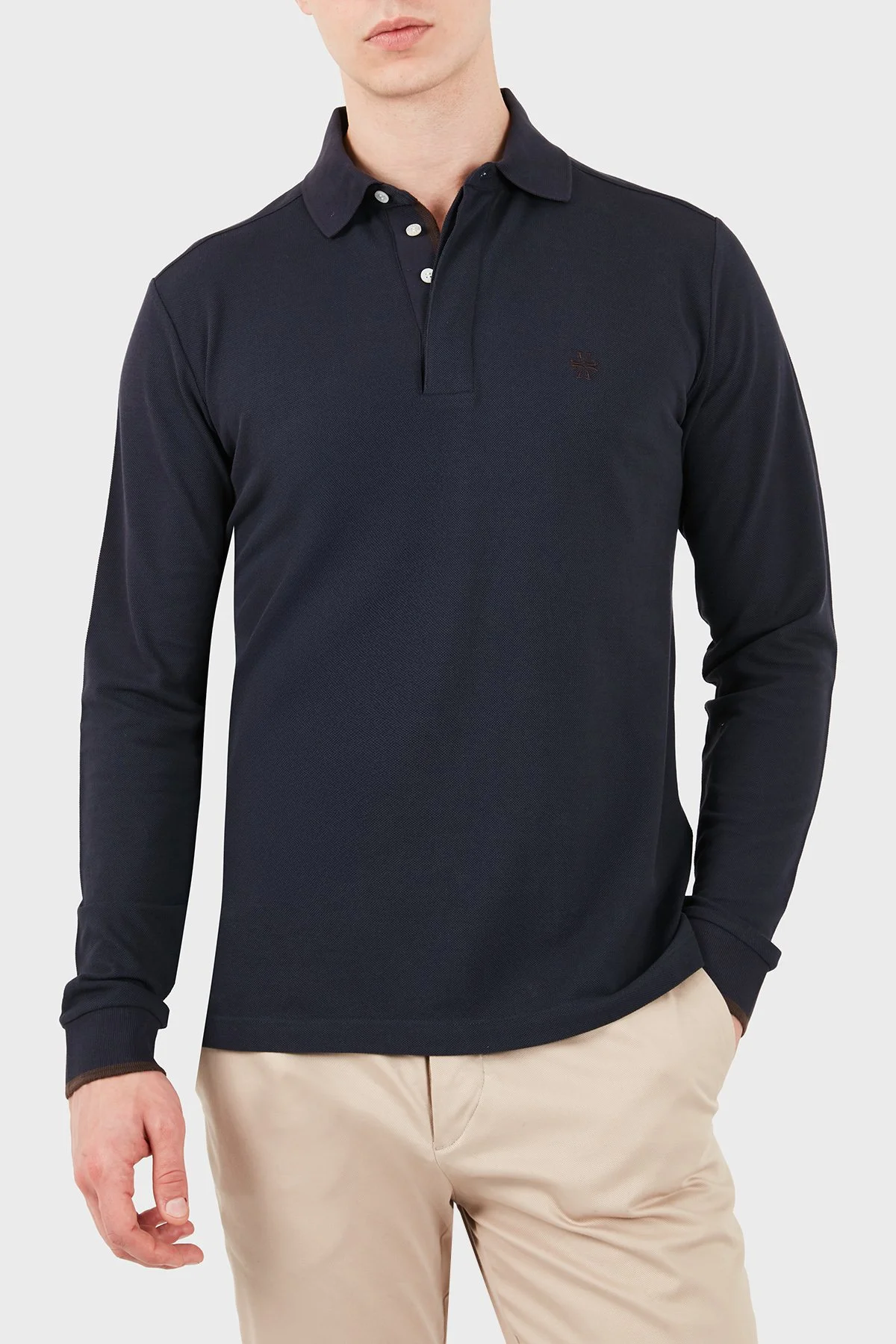 Jacob Cohen Regular Fit Yaka Uzun Kollu Erkek Polo JUM 80036 M4565 001 RWY99 Lacivert - 1