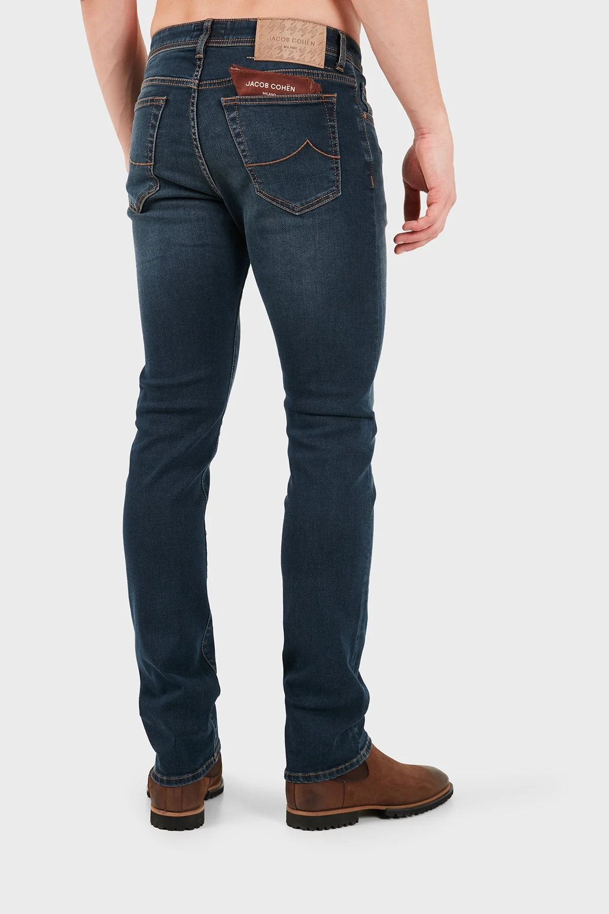 Jacob Cohen Slim Fit Dar Paça Denim Erkek Kot Pantolon JUM QE004 S3624 030 V1100D Lacivert - 3
