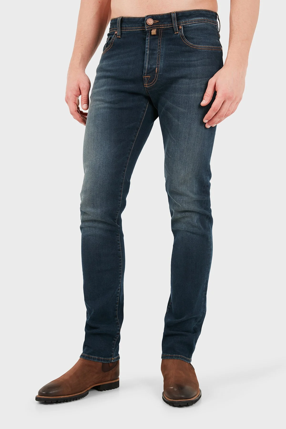 Jacob Cohen Slim Fit Dar Paça Denim Erkek Kot Pantolon JUM QE004 S3624 030 V1100D Lacivert - 5