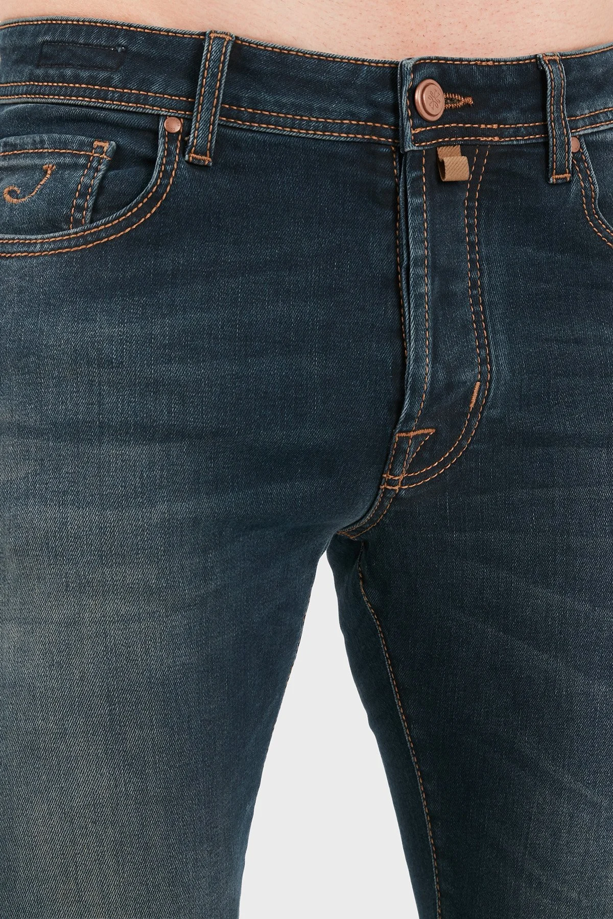 Jacob Cohen Slim Fit Dar Paça Denim Erkek Kot Pantolon JUM QE004 S3624 030 V1100D Lacivert - 6