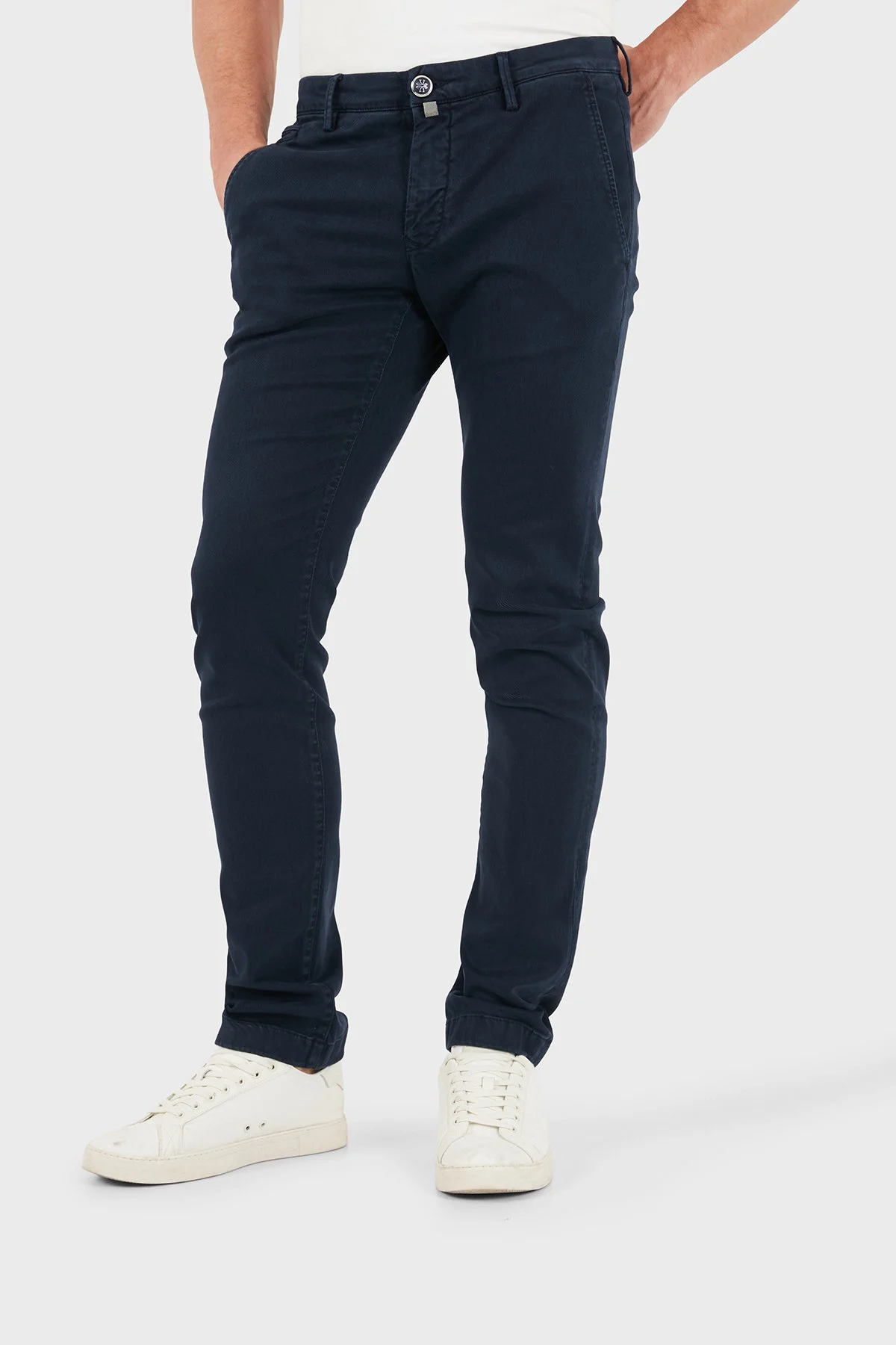 Jacob Cohen Slim Fit Normal Bel Dar Paça Chino Erkek Pantolon JUM P0001 S4216 001 TN Y99 Lacivert - 4