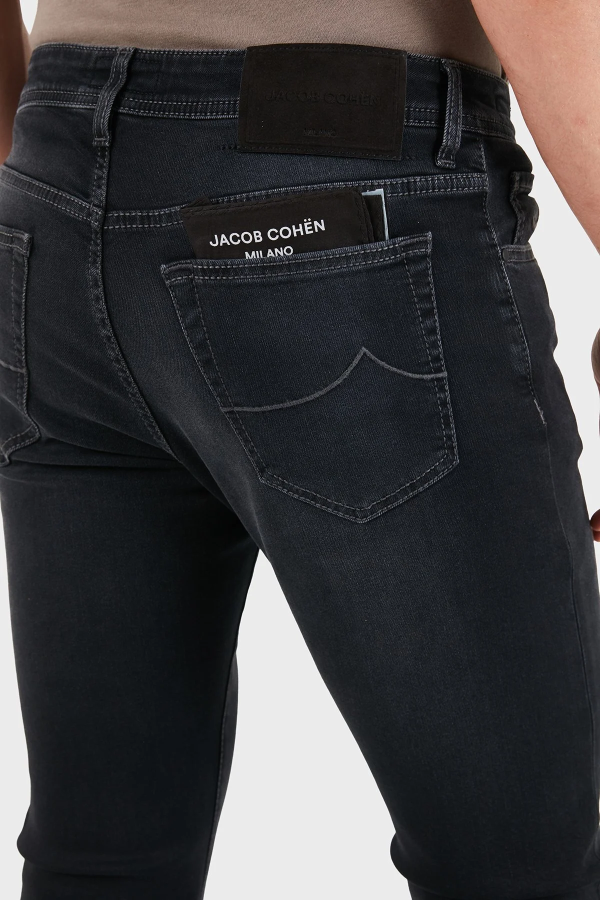 Jacob Cohen Slim Fit Normal Bel Dar Paça Jeans Erkek Kot Pantolon JUM QE004 S3622 030 S1 600D Siyah - 7