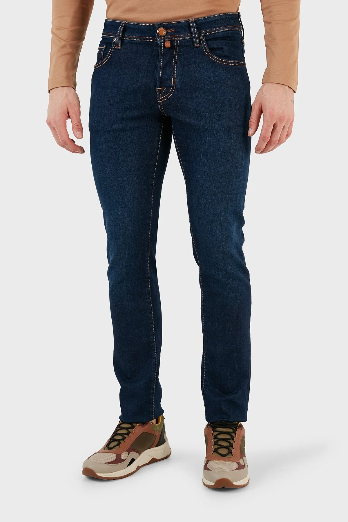 Jacob Cohen Streç Normal Bel Slim Fir Dar Paça Pantolon Erkek Kot Pantolon UQE06 40 S3623 557D LACİVERT - 2