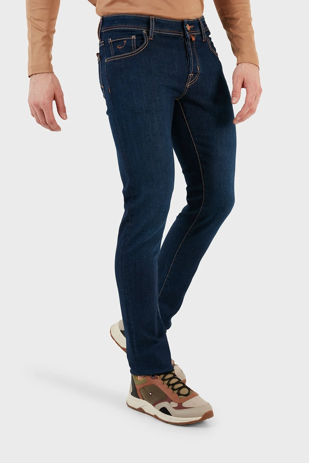 Jacob Cohen Streç Normal Bel Slim Fir Dar Paça Pantolon Erkek Kot Pantolon UQE06 40 S3623 557D LACİVERT - 3