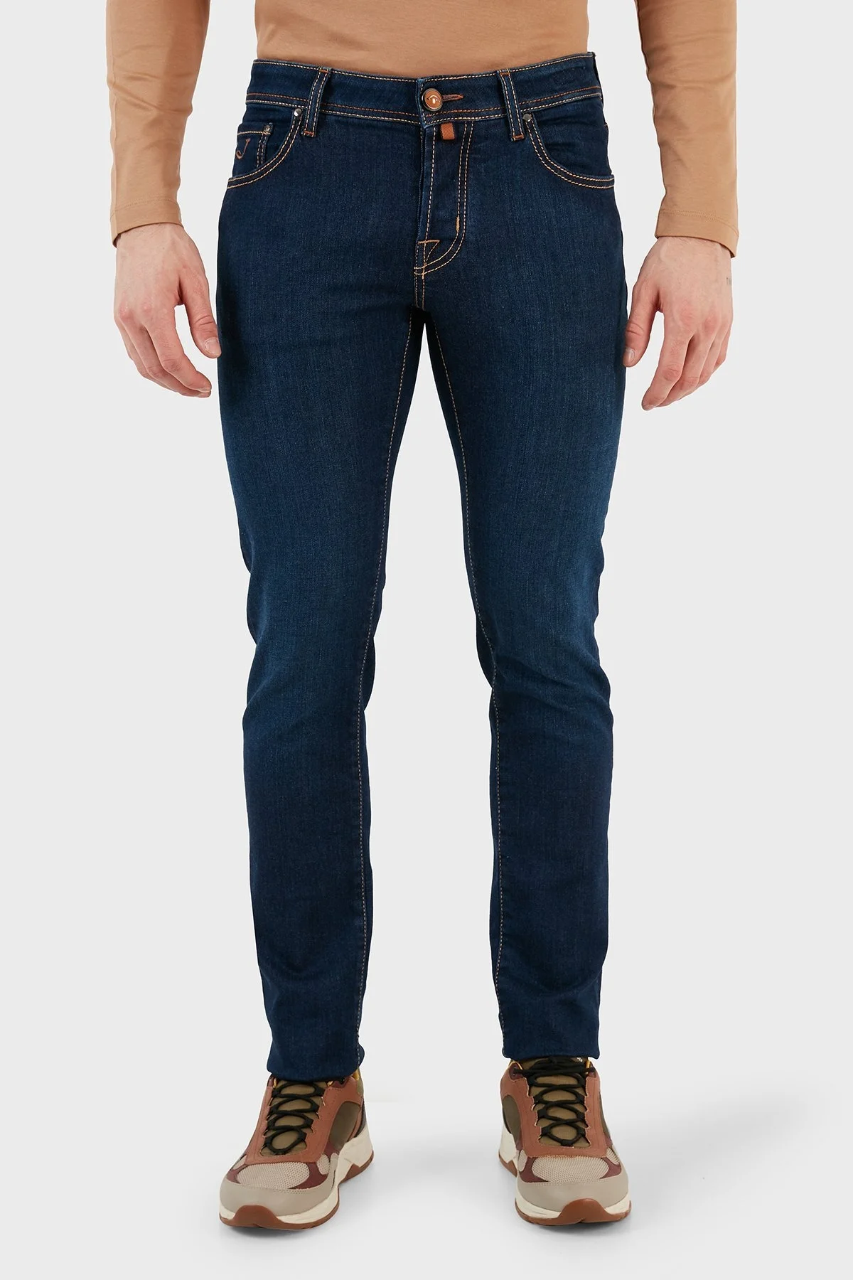 Jacob Cohen Streç Normal Bel Slim Fir Dar Paça Pantolon Erkek Kot Pantolon UQE06 40 S3623 557D LACİVERT - 4