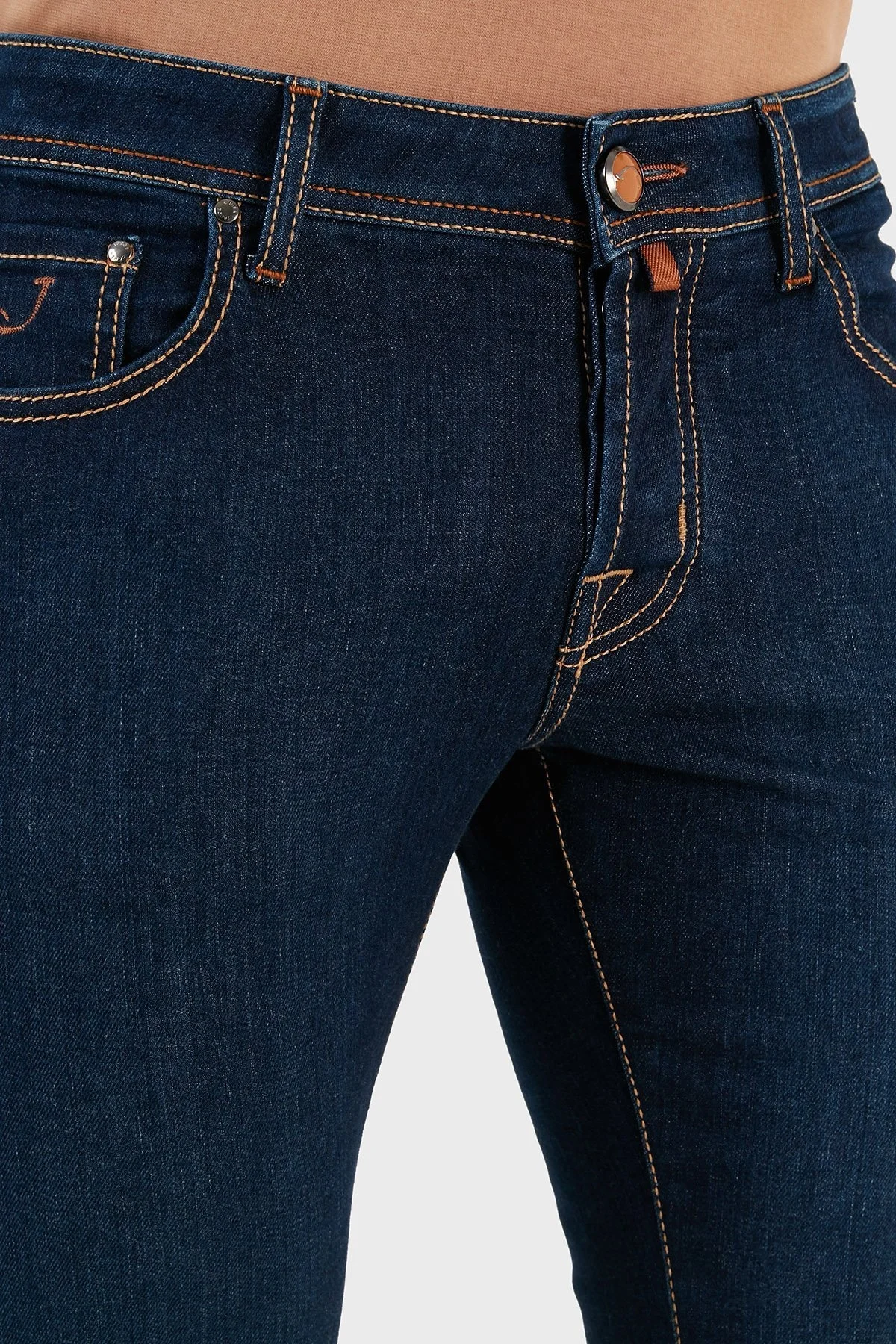 Jacob Cohen Streç Normal Bel Slim Fir Dar Paça Pantolon Erkek Kot Pantolon UQE06 40 S3623 557D LACİVERT - 6