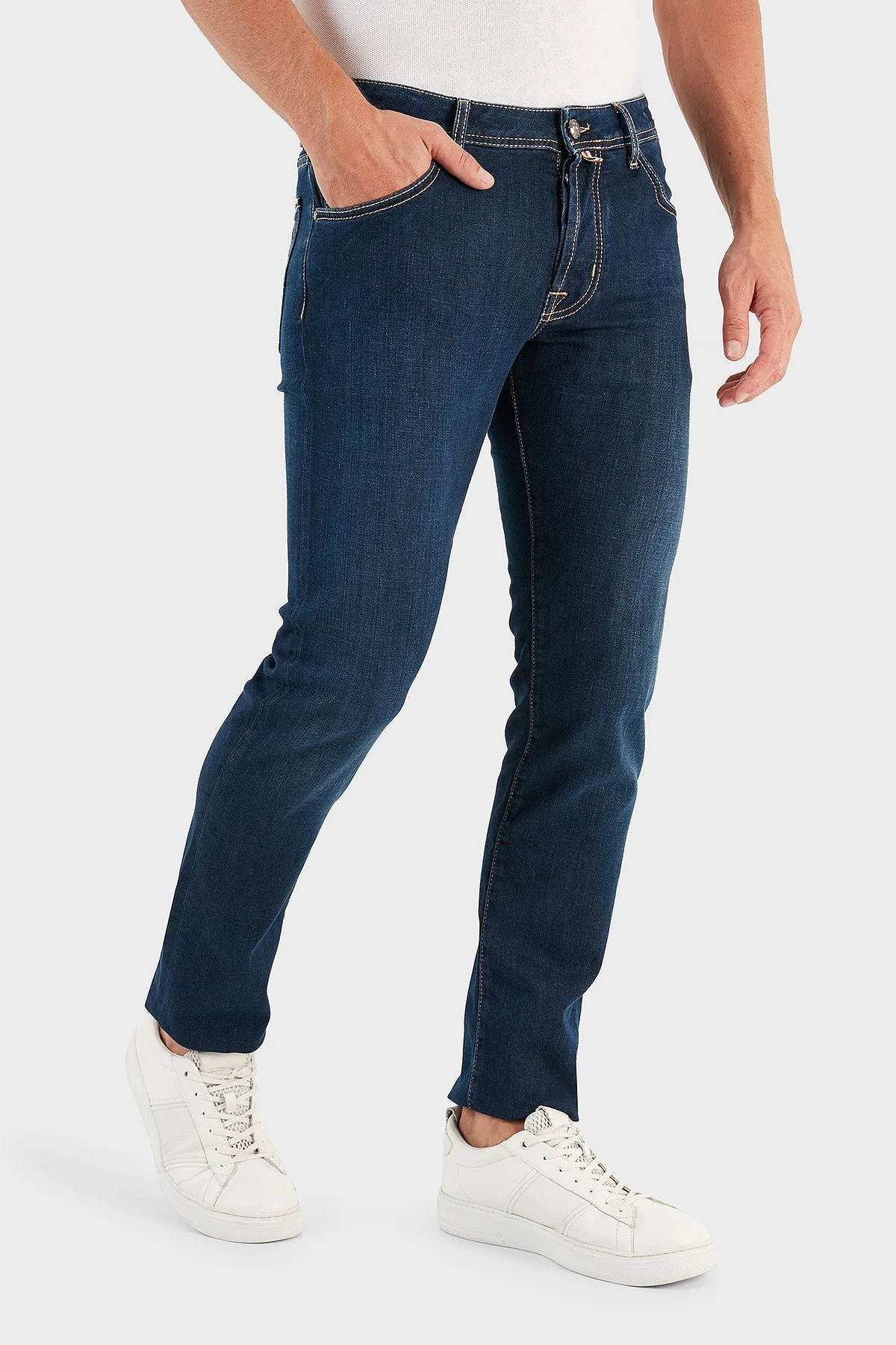Jacob Cohen Streç Pamuklu Slim Fit Dar Paça Jeans Erkek Kot Pantolon UQE06 S2851 504D LACİVERT - 3