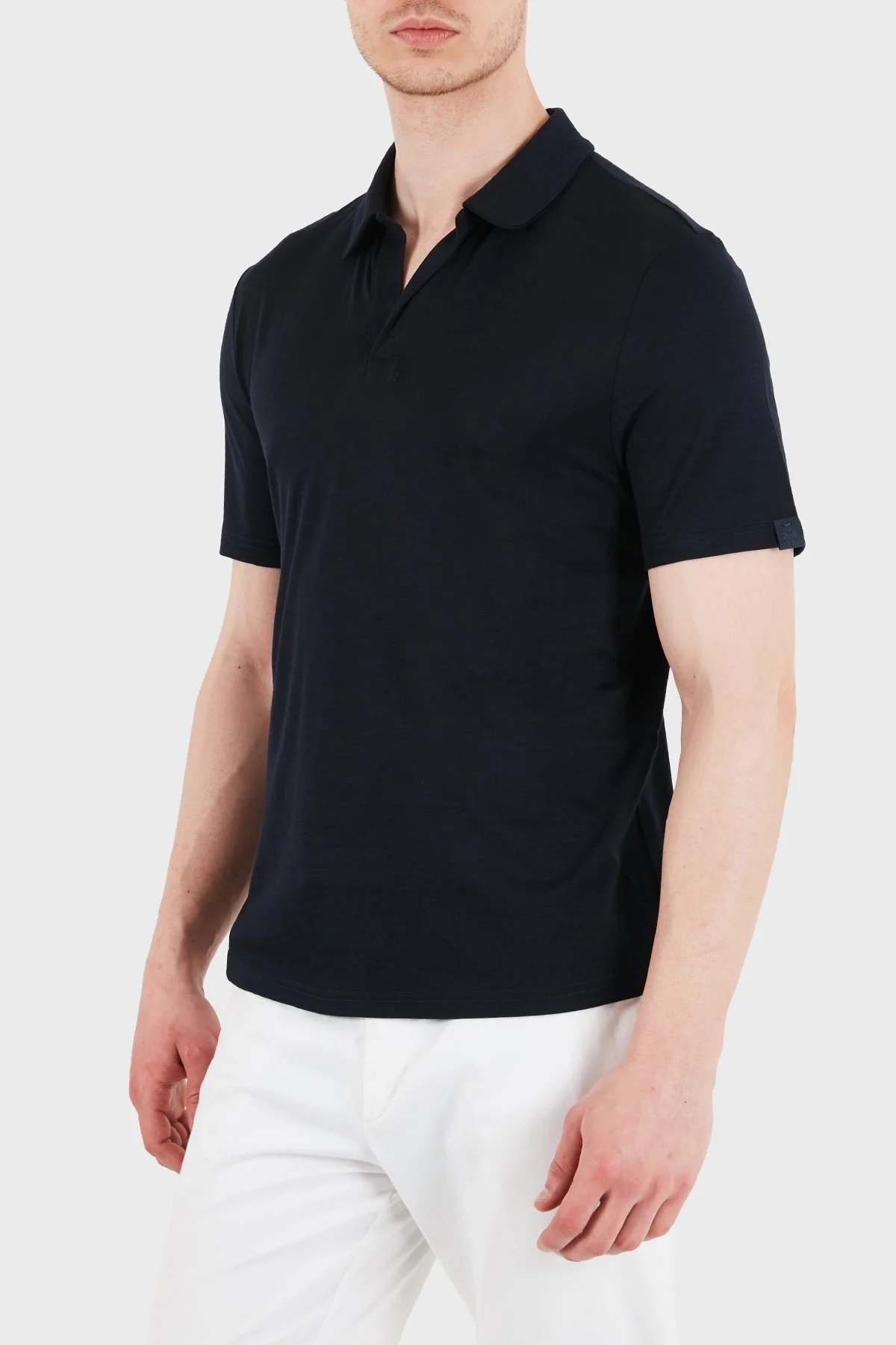 Jacob Cohen Yün ve Kaşmir Karışımlı Regular Fit Yaka T Shirt Erkek Polo 80031 082 M4564 RW Y99 SİYAH - 3