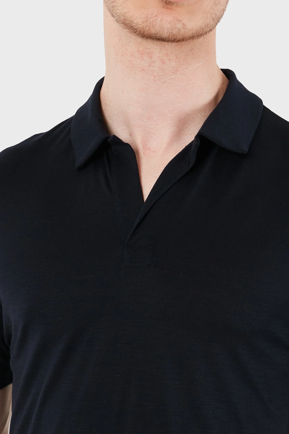 Jacob Cohen Yün ve Kaşmir Karışımlı Regular Fit Yaka T Shirt Erkek Polo 80031 082 M4564 RW Y99 SİYAH - 5