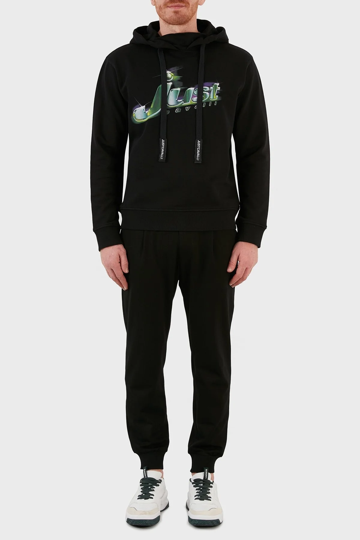 Just Cavalli Baskılı Kapüşonlu Regular Fit Pamuklu Erkek Sweat S01GU0145 N2518 900 SİYAH - 5
